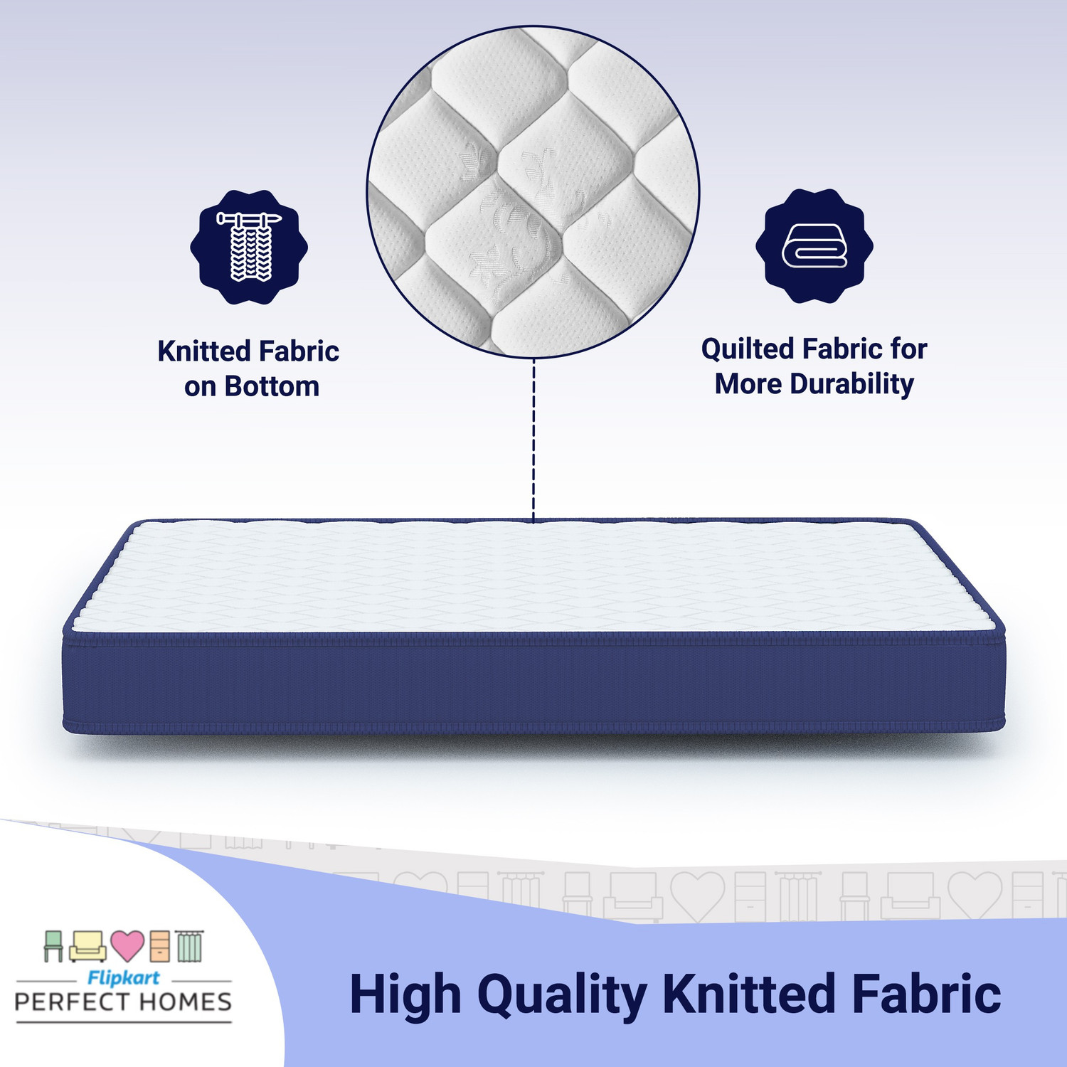 Image of Flipkart Perfect Homes Echo Orthopedic Memory 4 inch King Bonded Foam Mattress