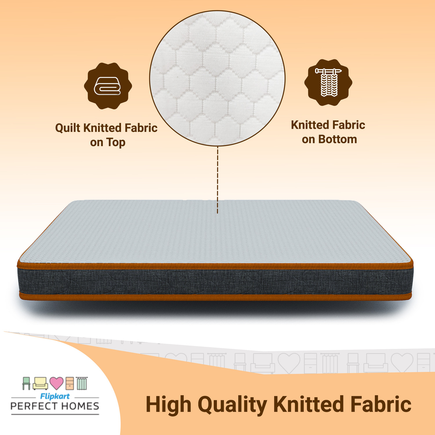 Image of Flipkart Perfect Homes Dual Comfort Hard & Soft 5 inch King High Resilience (HR) Foam Mattress