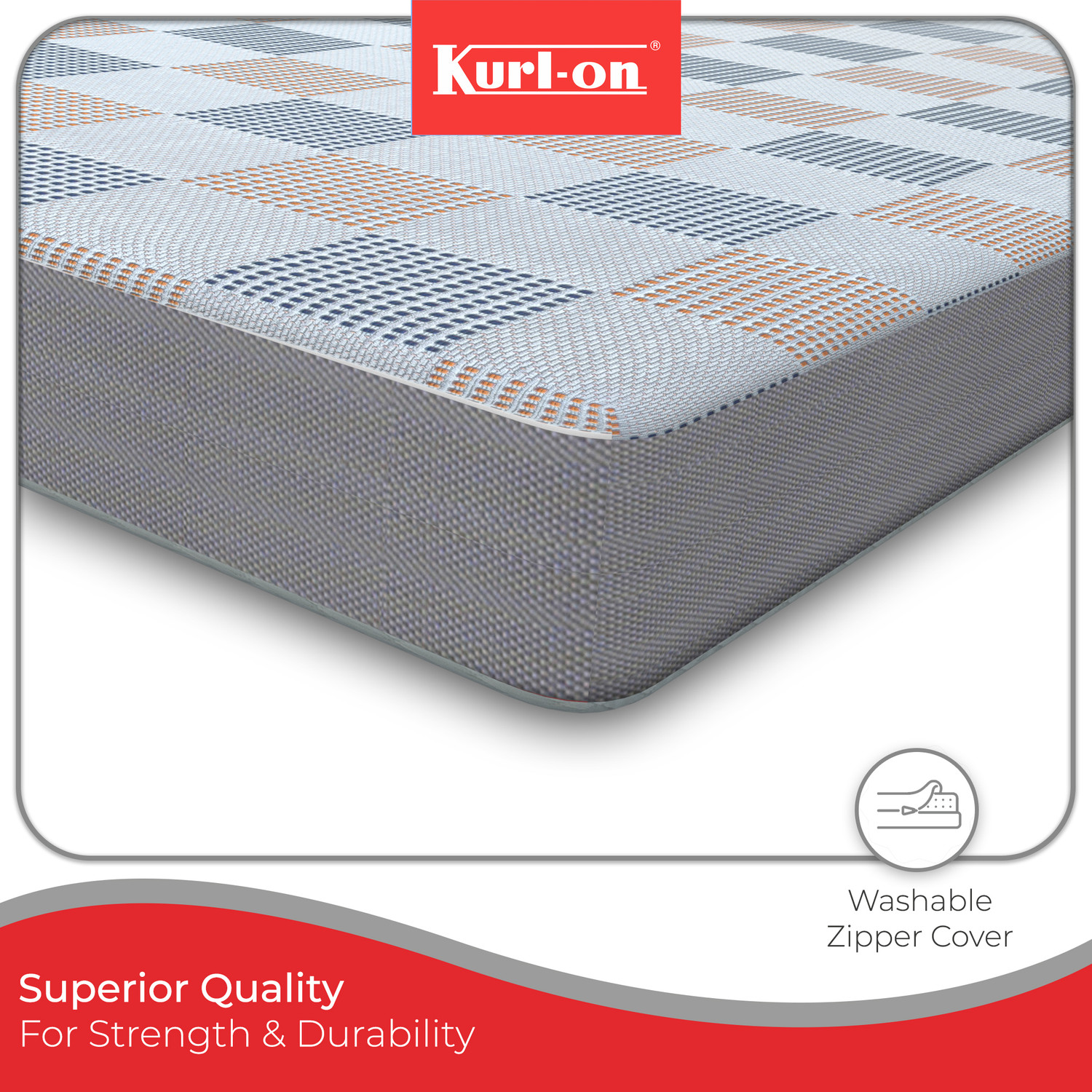 Image of KURLON Orthopedic, Memory Foam, Medium Firm, Back & Spine Support, High Resilence Foam 5 inch King Memory Foam Mattress