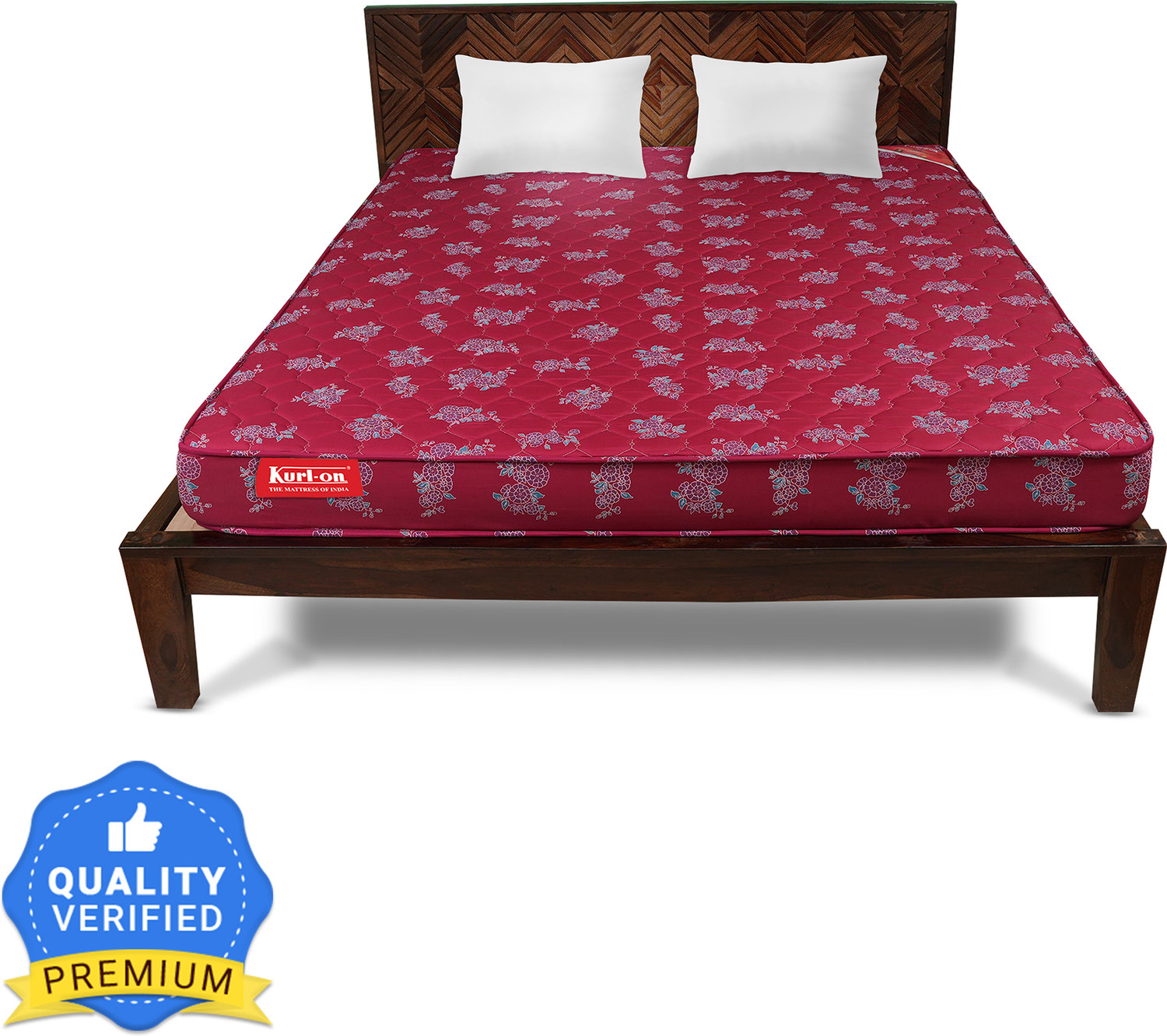 Image of KURLON Rutile, Natural Rubberised Coir Pad, Breathable,Natural Cooling, PU Quilted Top 6 inch Double Coir Mattress