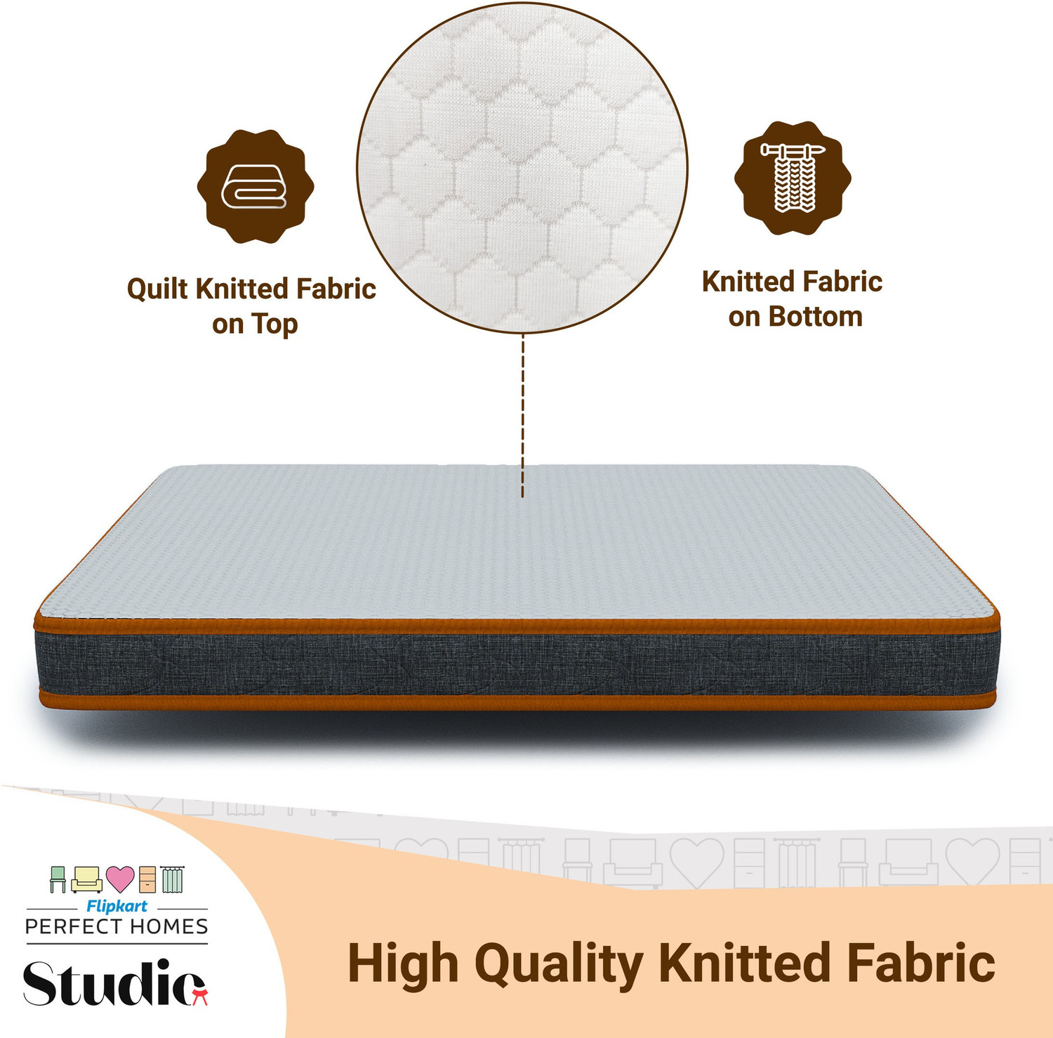 Image of Flipkart Perfect Homes Studio Elgon Hard & Soft Dual Comfort 10 inch Single High Resilience (HR) Foam Mattress