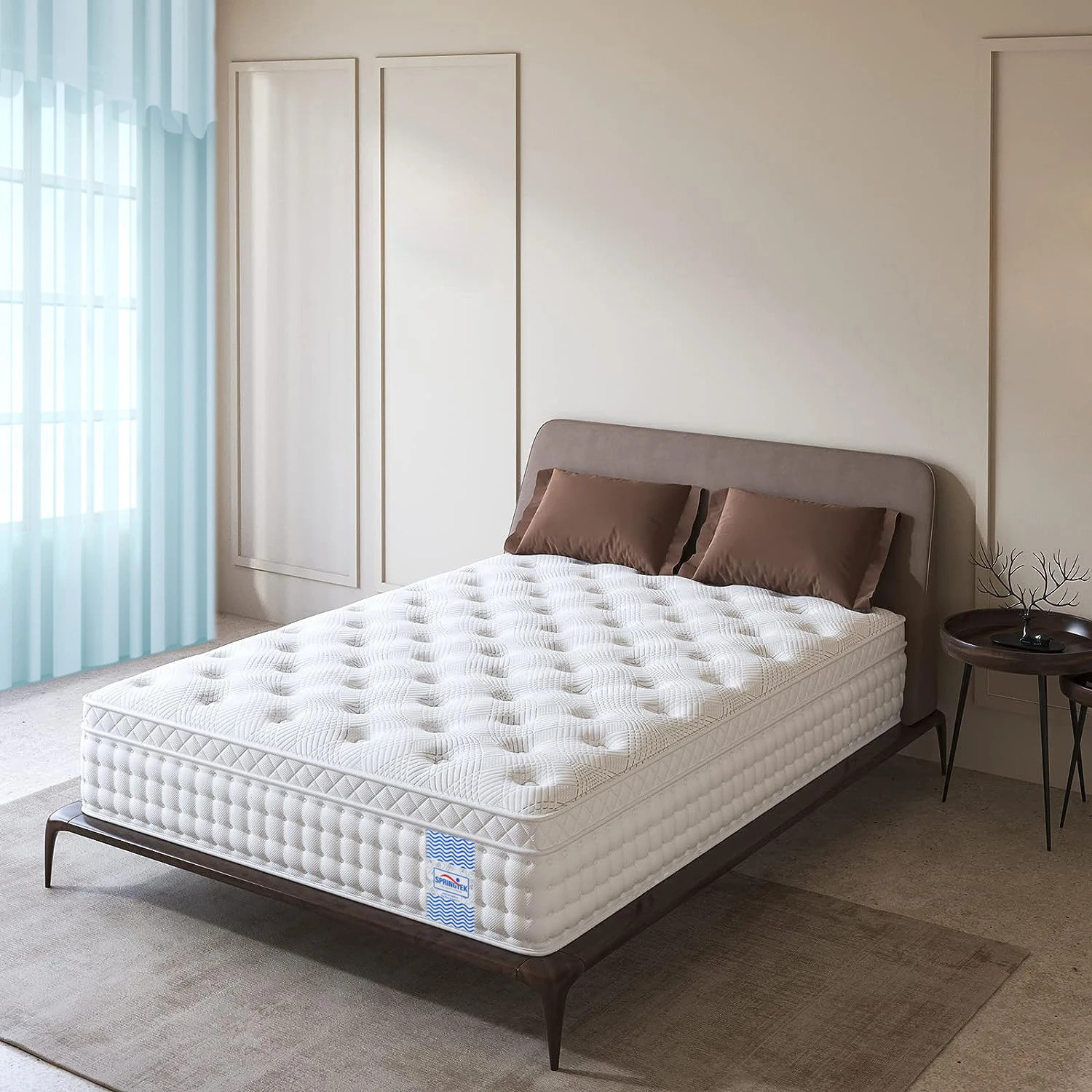 Springtek Euro Top Luxe Memory Foam 8 inch Queen Pocket Spring Mattress  (L x W: 75 inch x 60 inch)