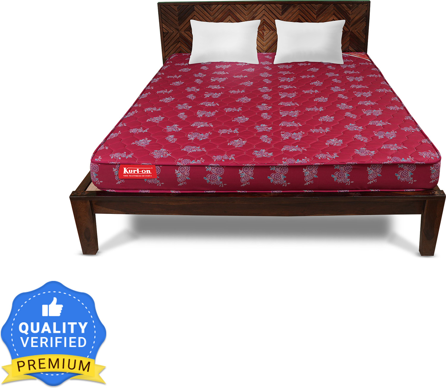 Image of KURLON Rutile, Natural Rubberised Coir Pad, Breathable,Natural Cooling, PU Quilted Top 5 inch Double Coir Mattress