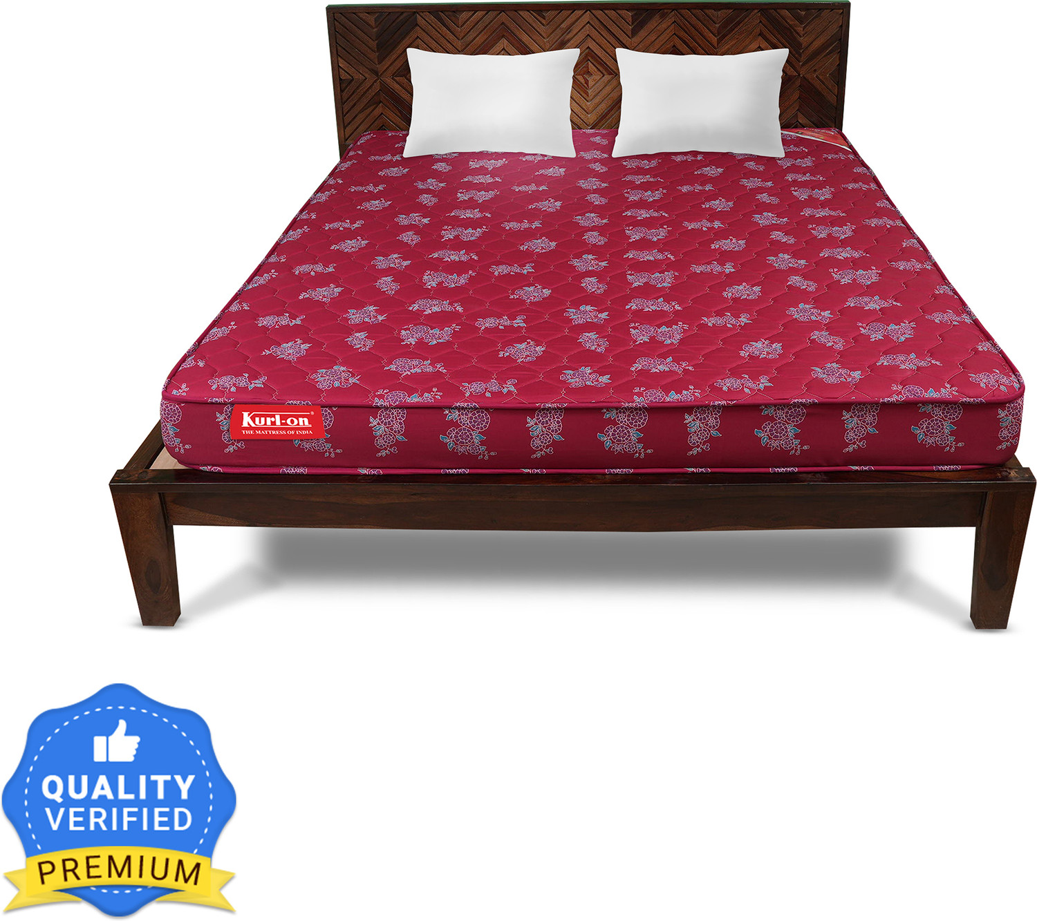 Image of KURLON Rutile, Natural Rubberised Coir Pad, Breathable,Natural Cooling, PU Quilted Top 7 inch Queen Coir Mattress