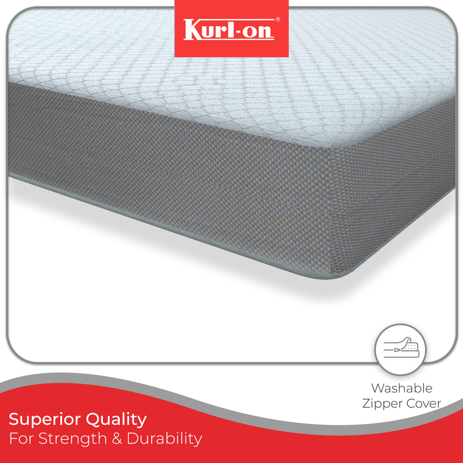 Image of KURLON Orthopedic, Memory Foam, Medium Firm, Back & Spine Support, High Resilence Foam 8 inch Queen Memory Foam Mattress