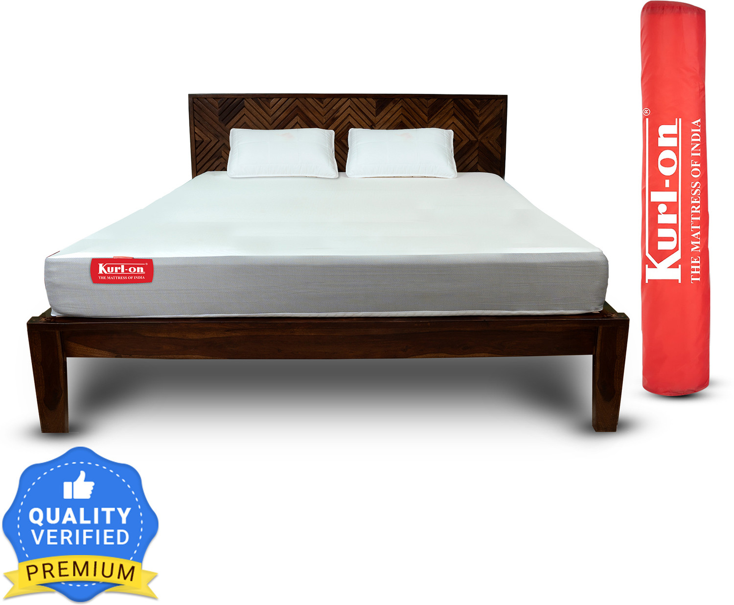 Image of KURLON Orthopedic, Memory Foam, Medium Firm, Back & Spine Support, High Resilence Foam 8 inch Double Memory Foam Mattress