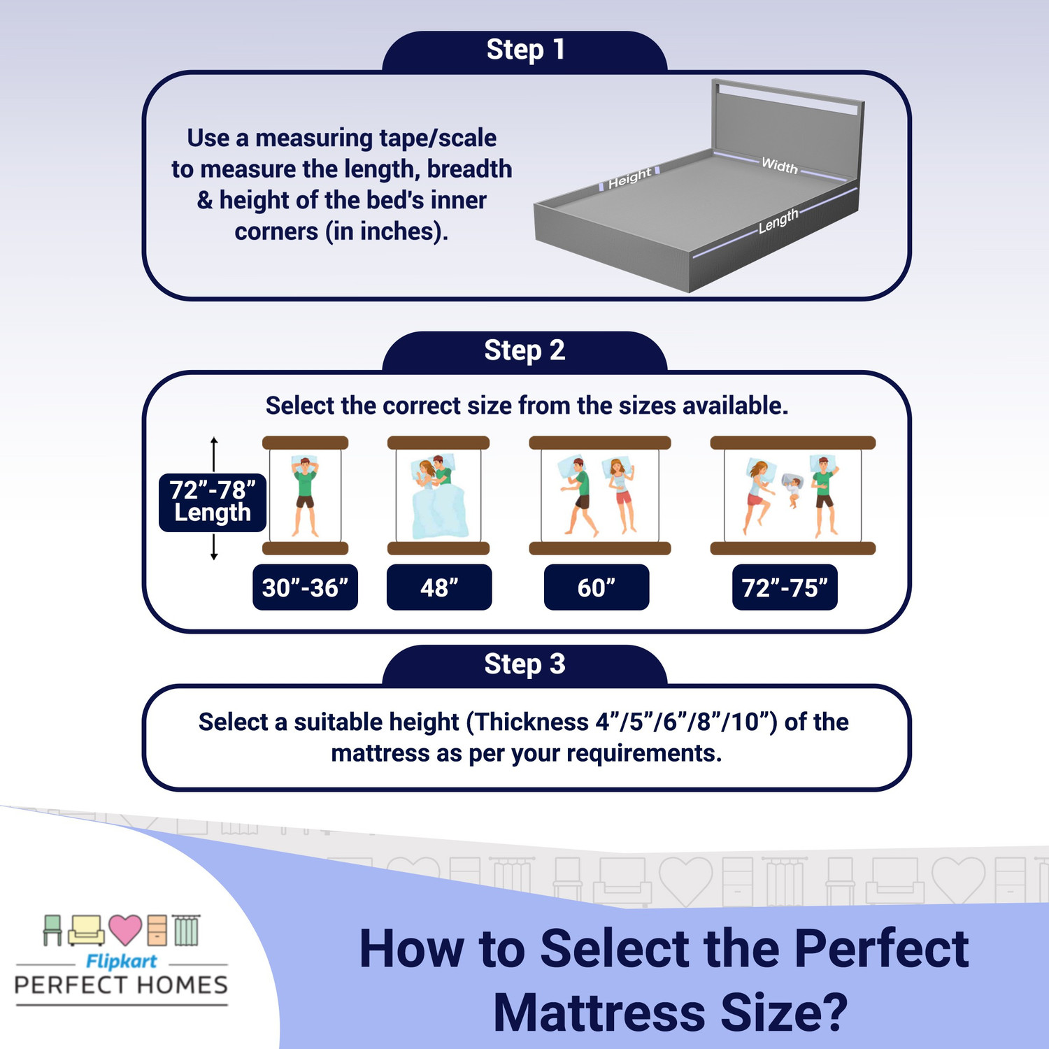Image of Flipkart Perfect Homes Echo Orthopedic Memory 4 inch King Bonded Foam Mattress