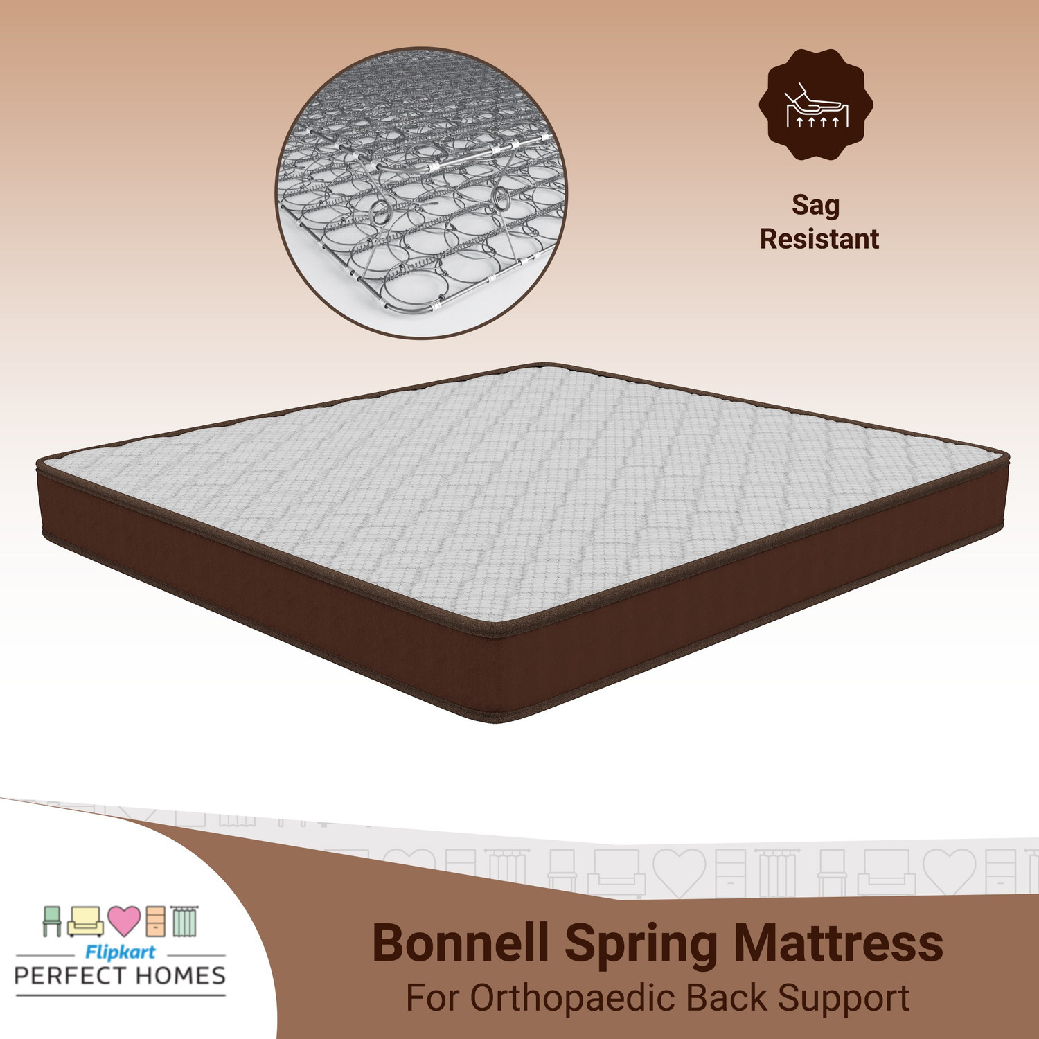 Image of Flipkart Perfect Homes Iris Orthopedic 10 inch Queen Bonnell Spring Mattress