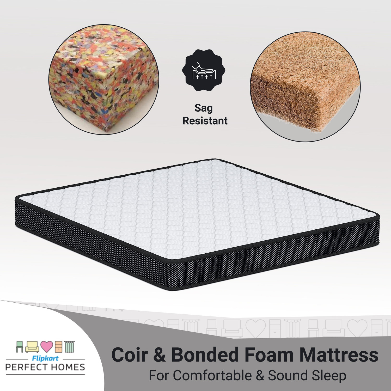 Image of Flipkart Perfect Homes Orthopedic High Density 7 inch Single Bonded Foam Mattress