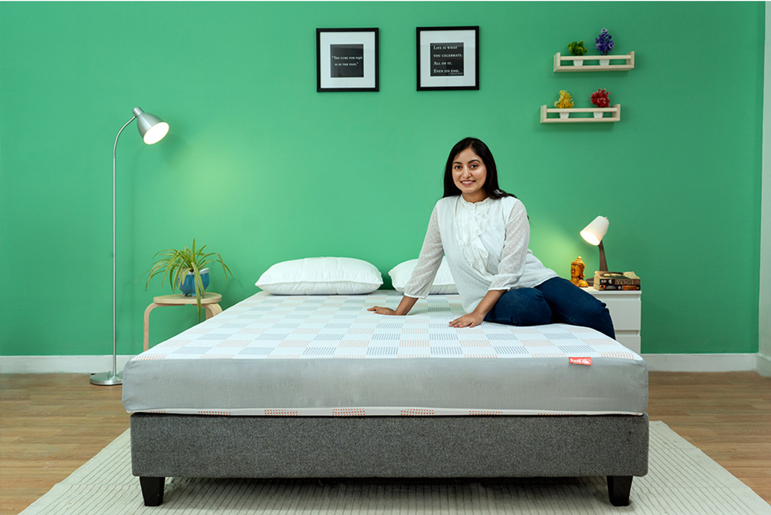 Image of KURLON Dual Comfort, Reversible, Soft & Firm Support, High Resilence Foam 4 inch Queen High Resilience (HR) Foam Mattress
