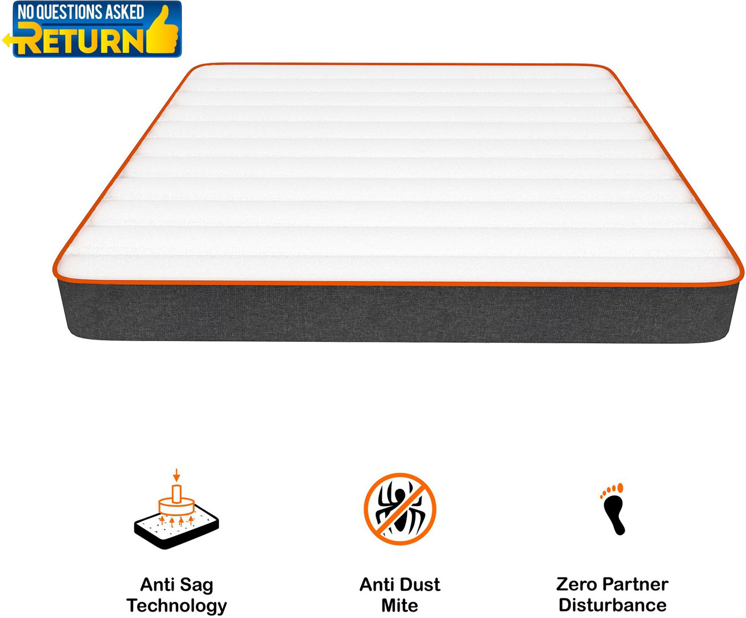 Image of SLEEPSPA 3-Zone Responsive Cooling Crystal Tech. 5 inch Single Memory Foam Mattress