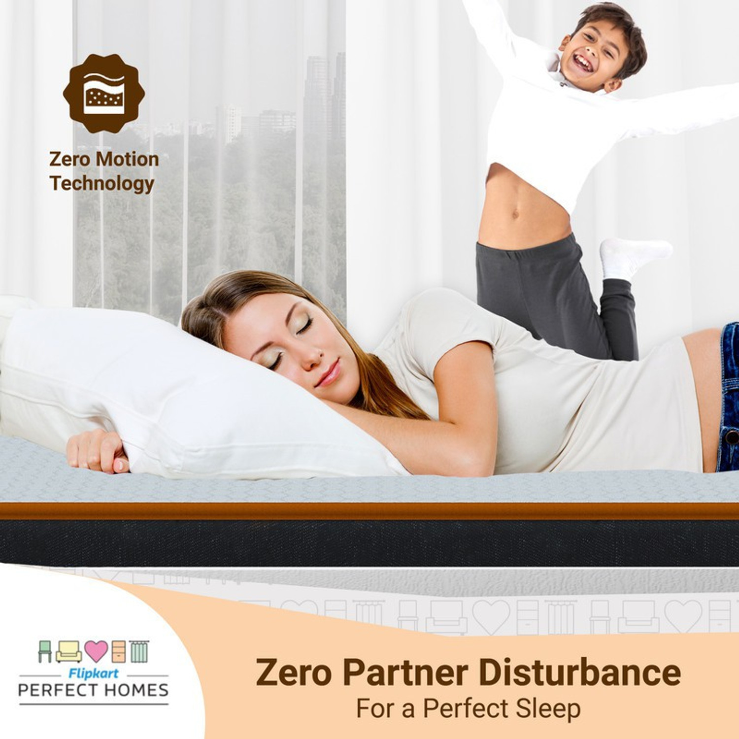 Image of Flipkart Perfect Homes Dual Comfort Hard & Soft 10 inch Queen High Resilience (HR) Foam Mattress