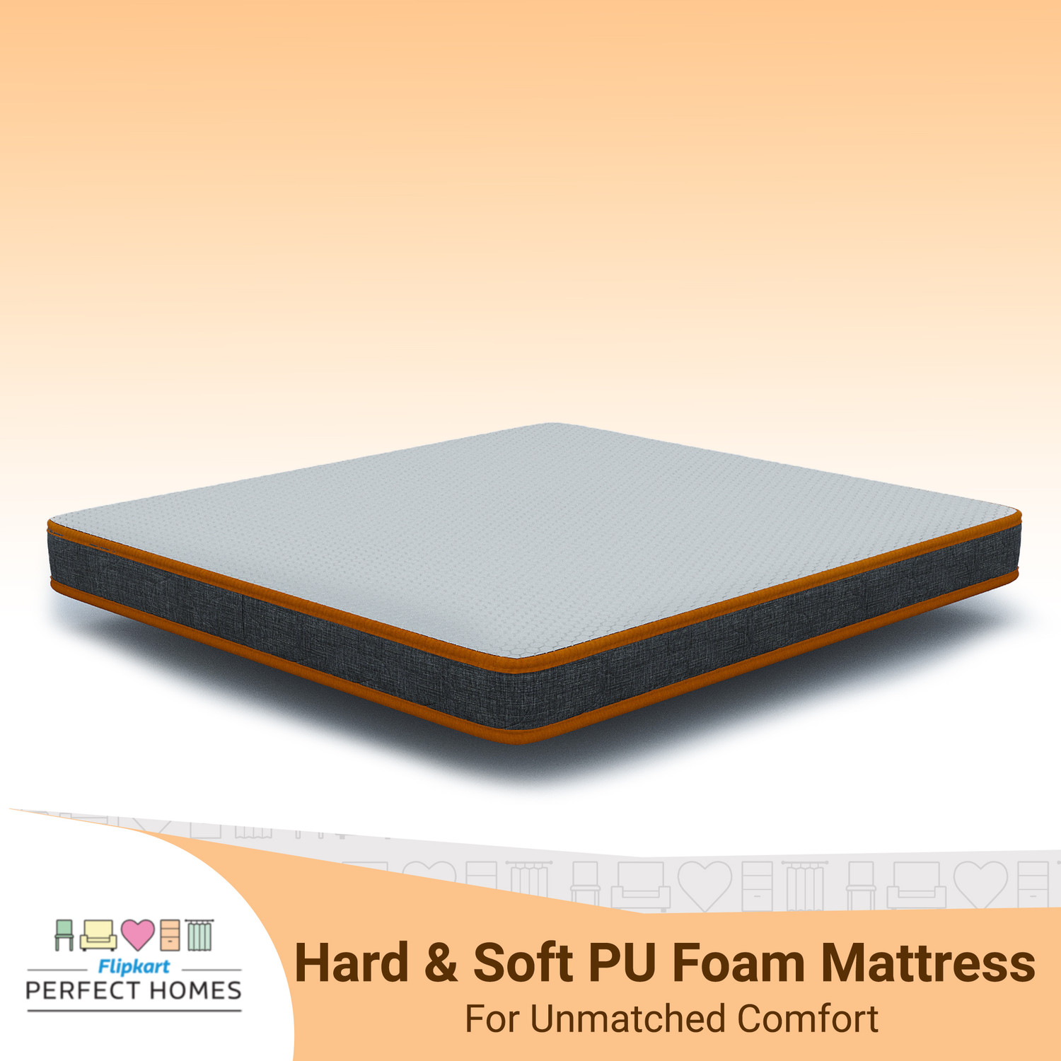 Image of Flipkart Perfect Homes Dual Comfort Hard & Soft 5 inch King High Resilience (HR) Foam Mattress