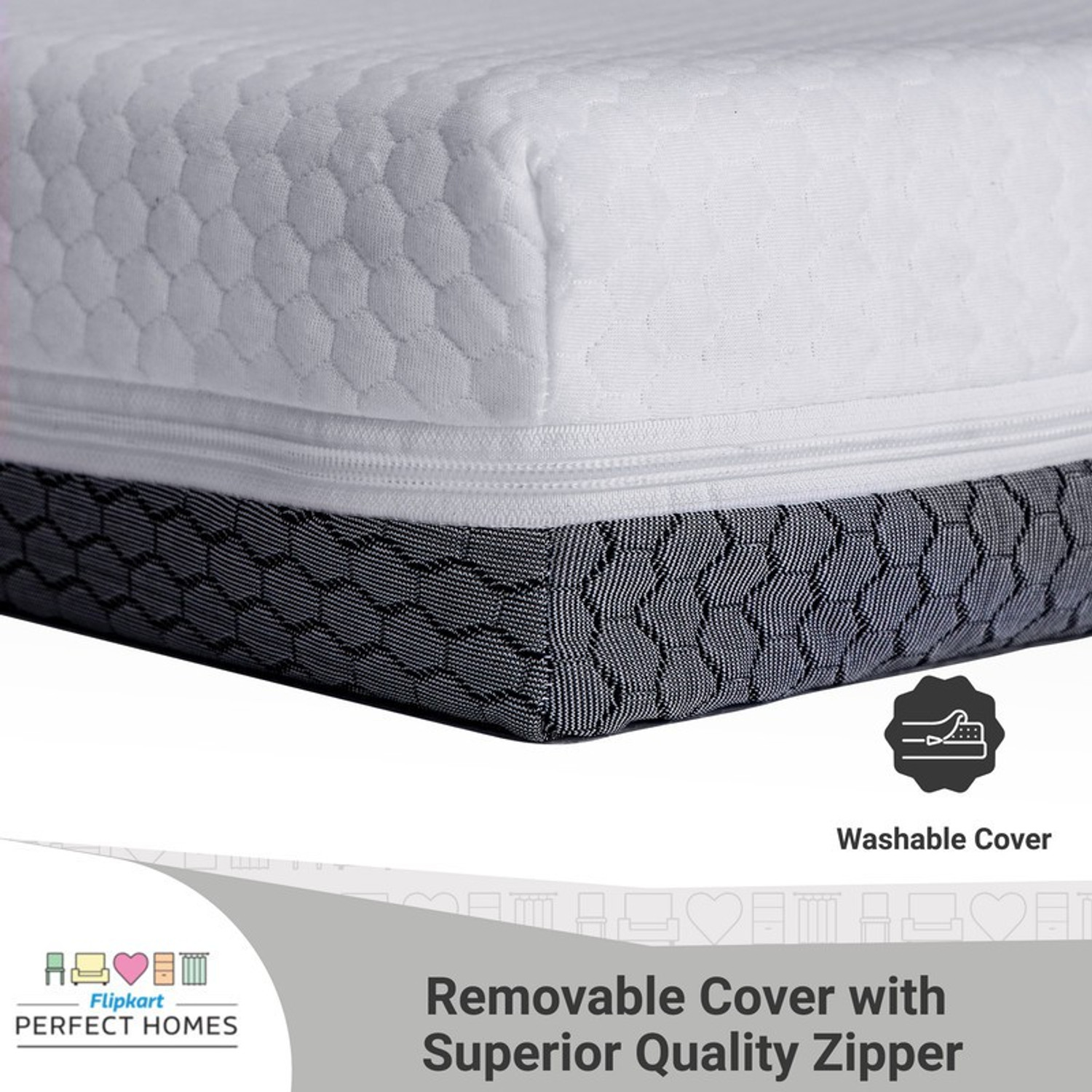 Image of Flipkart Perfect Homes GenNXT Orthopedic Memory 8 inch King PU Foam Mattress