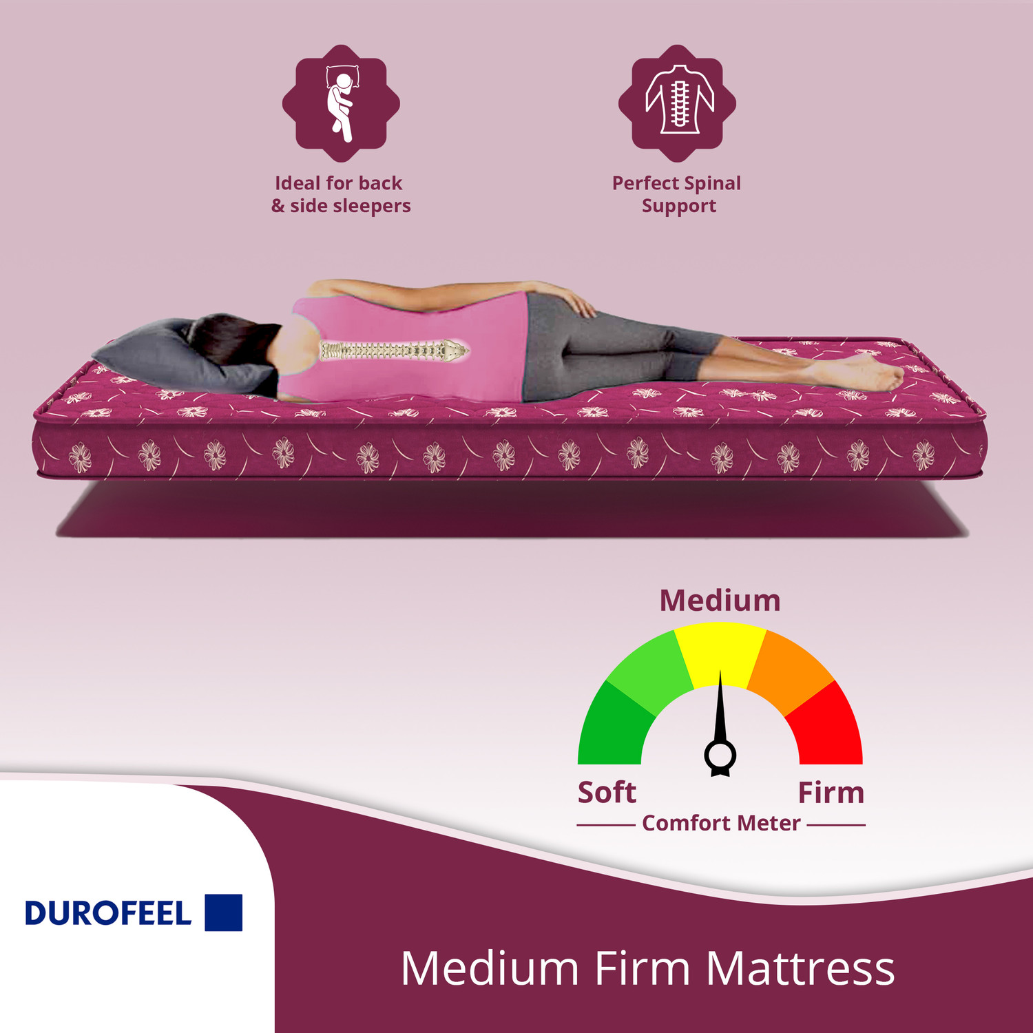 Image of DUROFEEL ELITE 6 inch Queen PU Foam Mattress