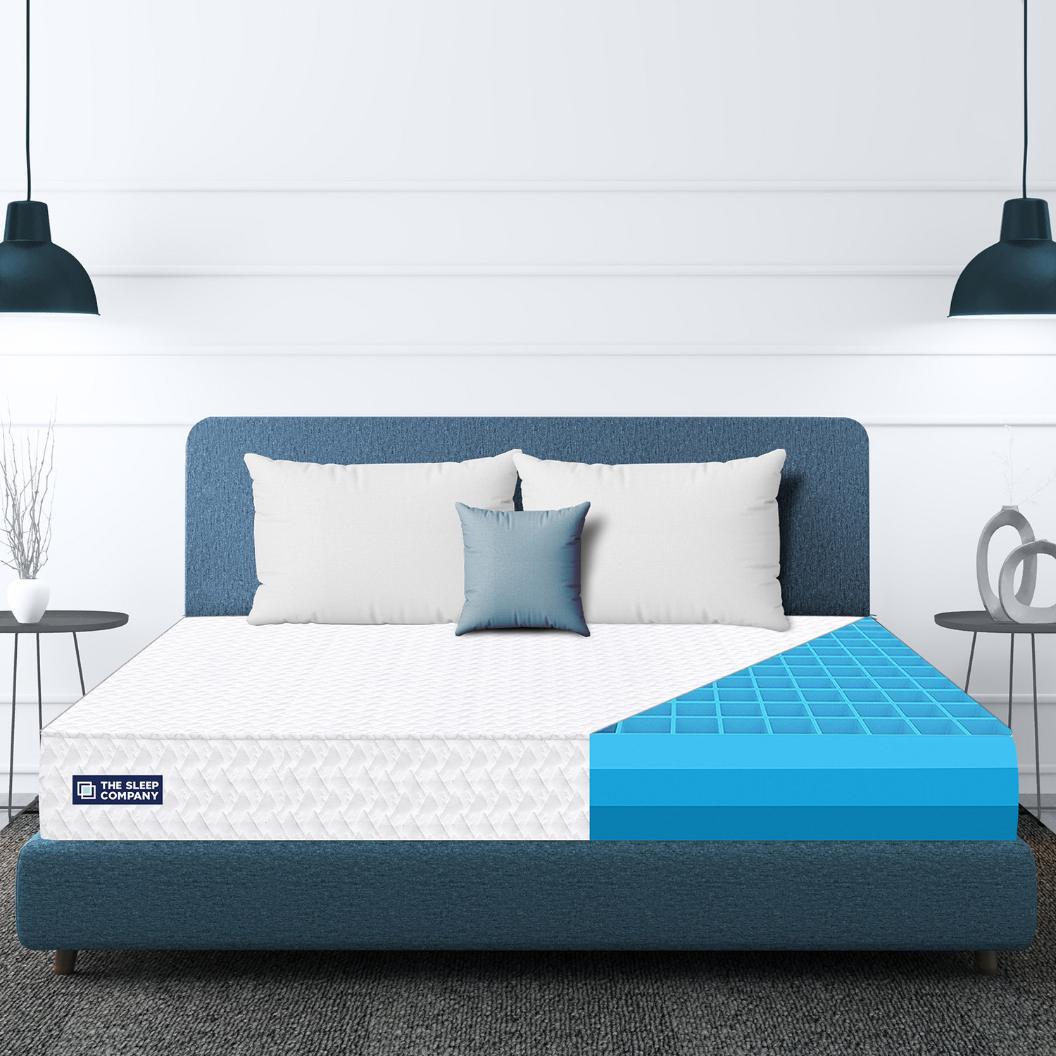 Image of The Sleep Company SmartGRID Orthopedic - AIHA Certified Medium Firm Feel for Back Pain Relief| 5 inch Queen High Density (HD) Foam Mattress