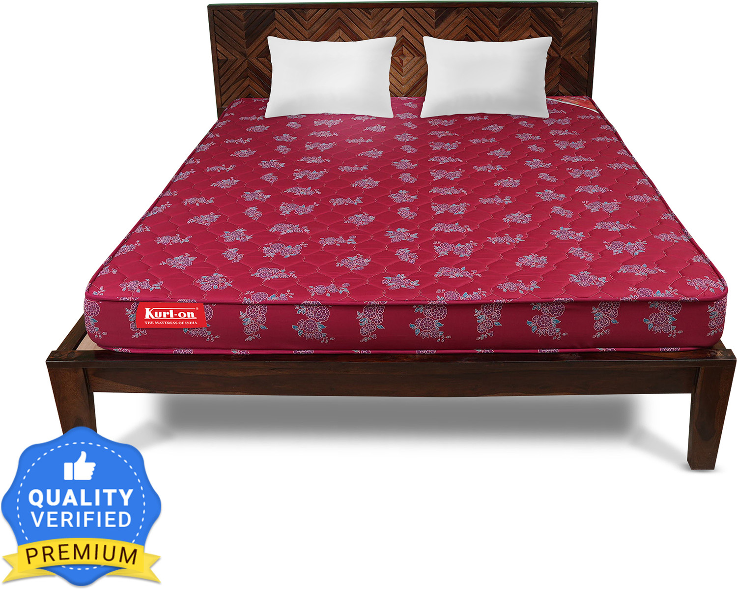 Image of KURLON Rutile, Natural Rubberised Coir Pad, Breathable,Natural Cooling, PU Quilted Top 5 inch Double Coir Mattress