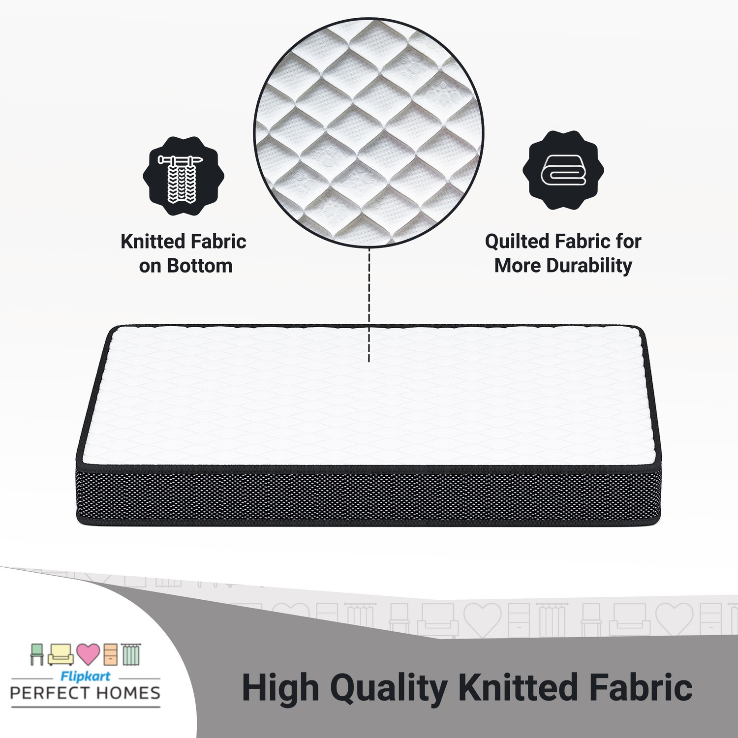 Image of Flipkart Perfect Homes Orthopedic High Density 7 inch Single Bonded Foam Mattress