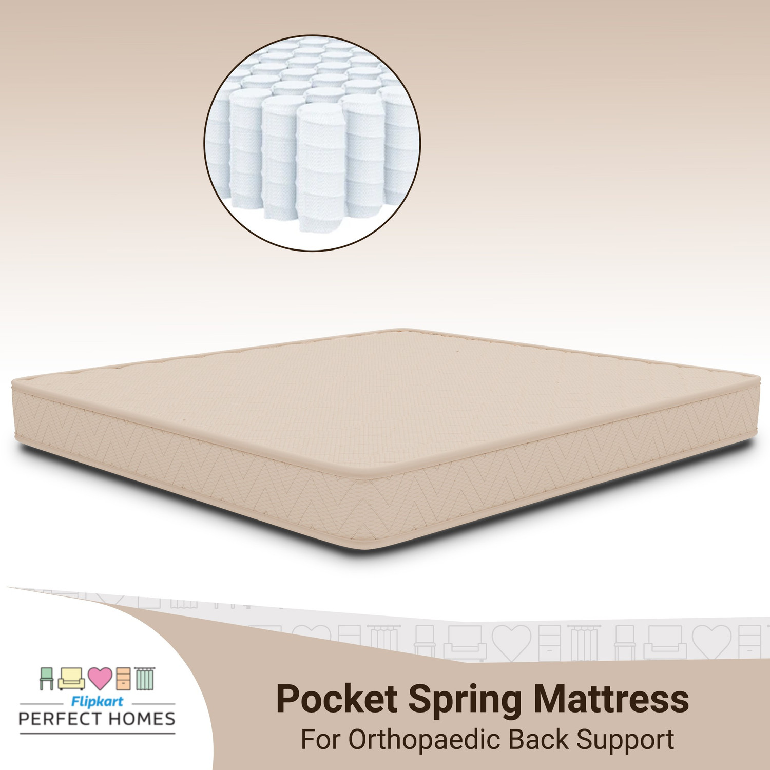 Image of Flipkart Perfect Homes Morpheus 6 inch Single Pocket Spring Mattress