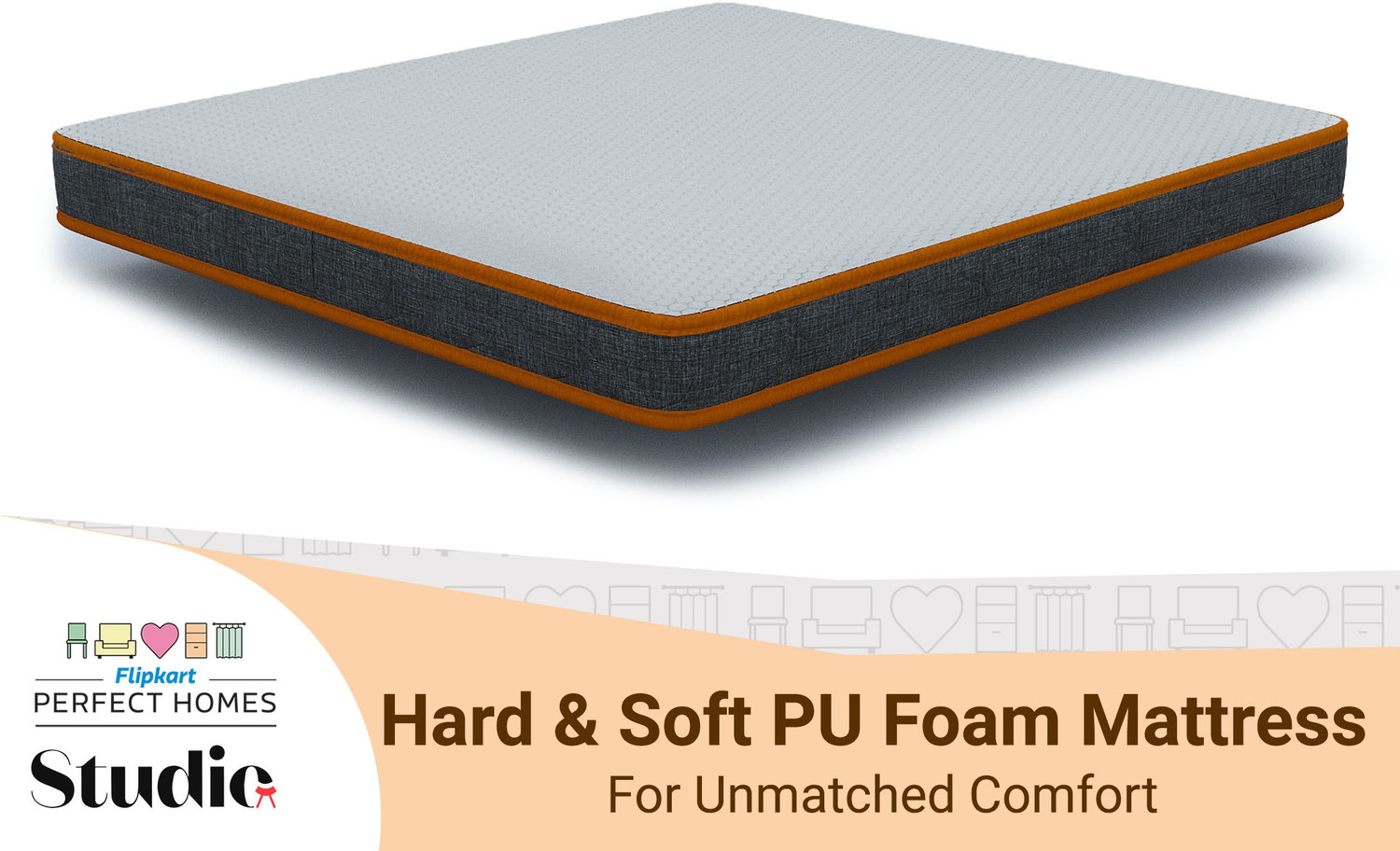Image of Flipkart Perfect Homes Studio Elgon Hard & Soft Dual Comfort 10 inch Single High Resilience (HR) Foam Mattress