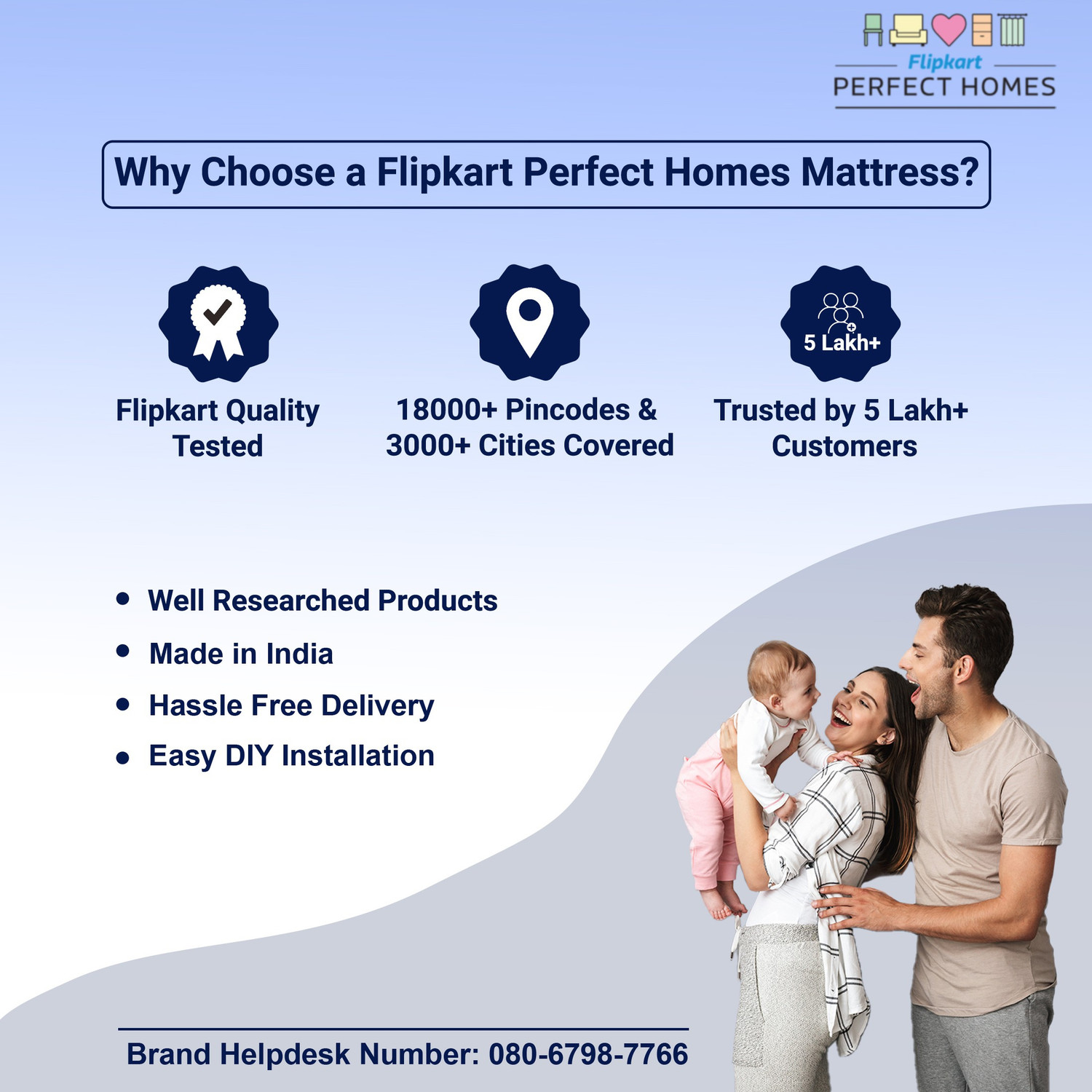 Image of Flipkart Perfect Homes Bookfold Orthopedic High Density Folding 6 inch Queen Bonded Foam Mattress