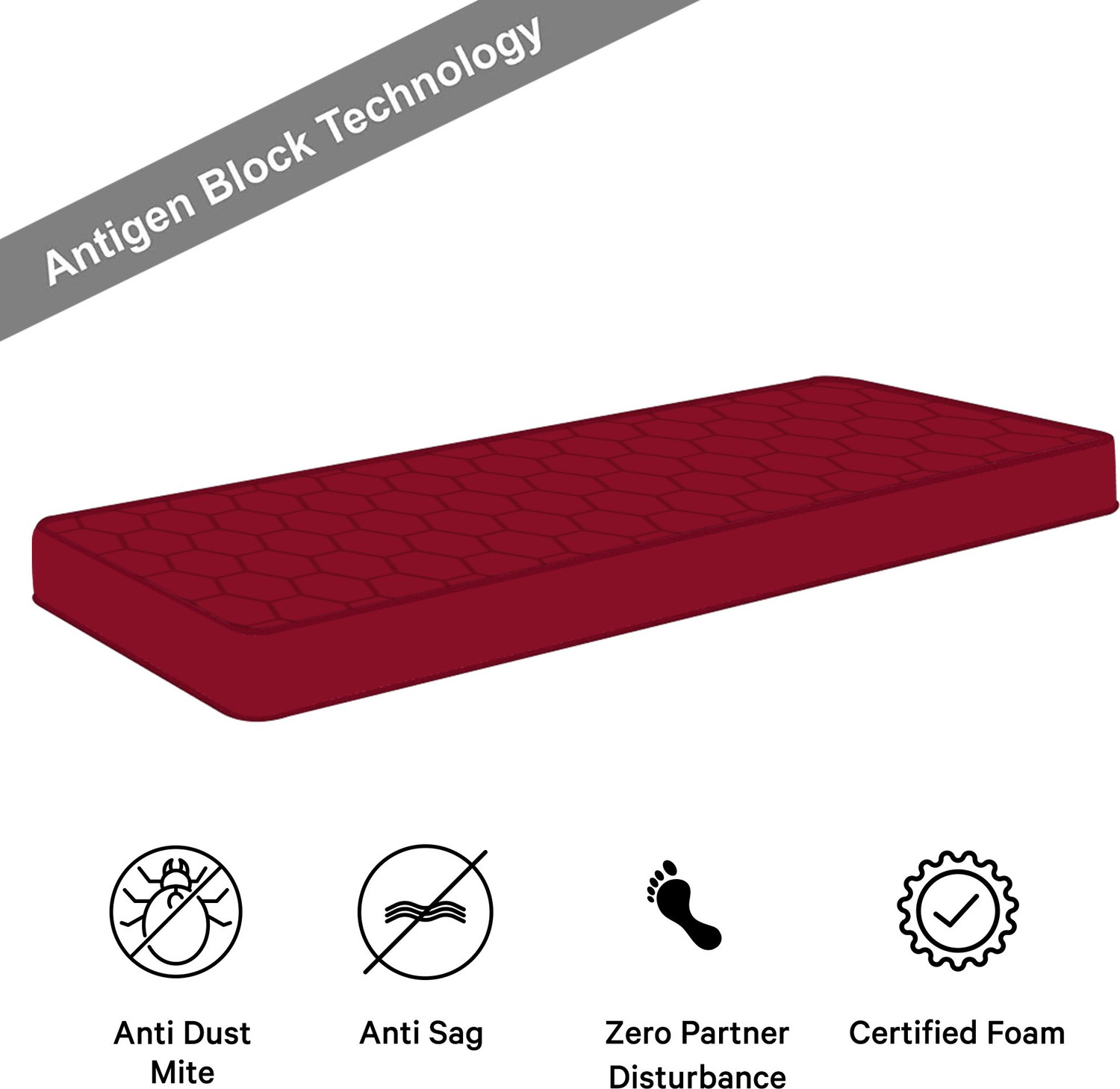 Image of DUROFEEL Starline Dual Plus 5 inch Single High Density (HD) Foam Mattress