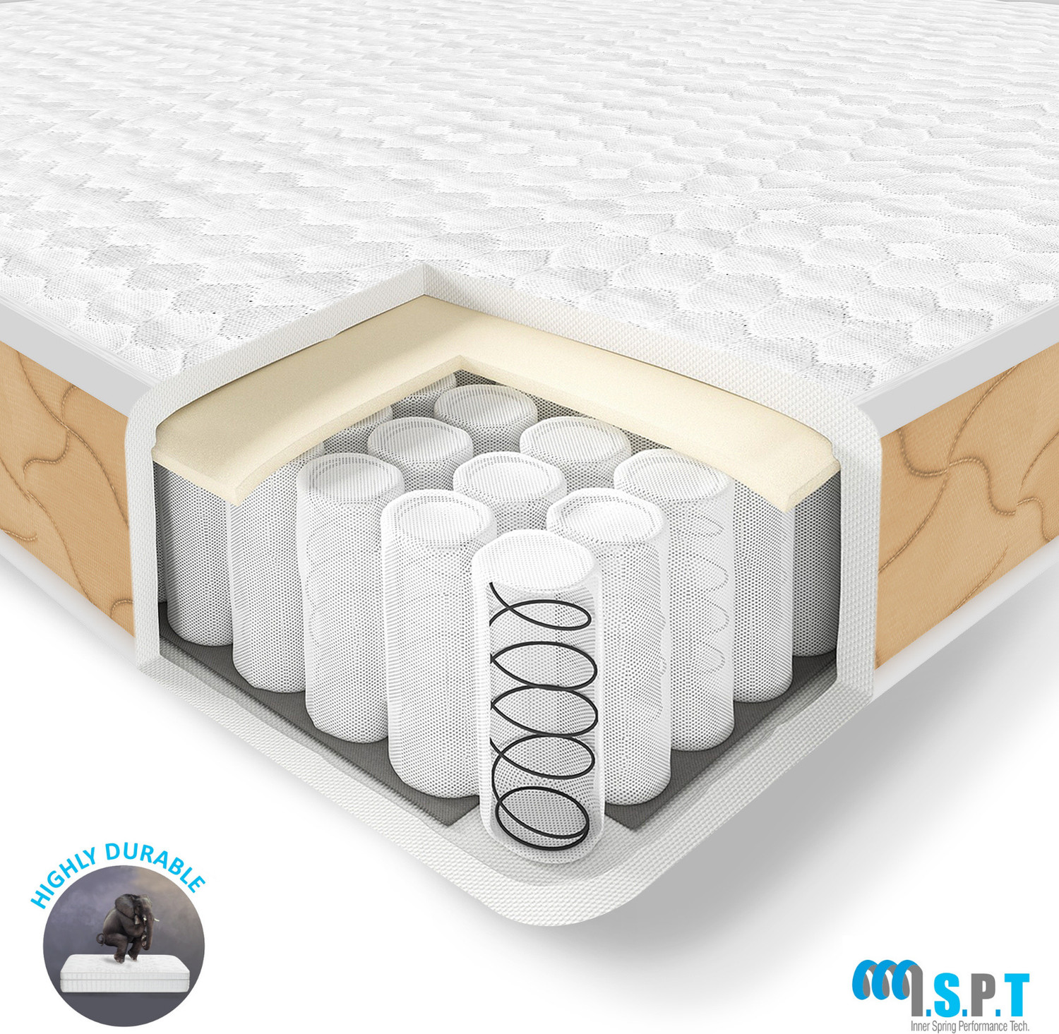 Image of SLEEPSPA PURE SLEEP PREMIUM ORTHOPEDIC with HerbFRESH TECHNOLOGY 8 inch Queen Pocket Spring Mattress