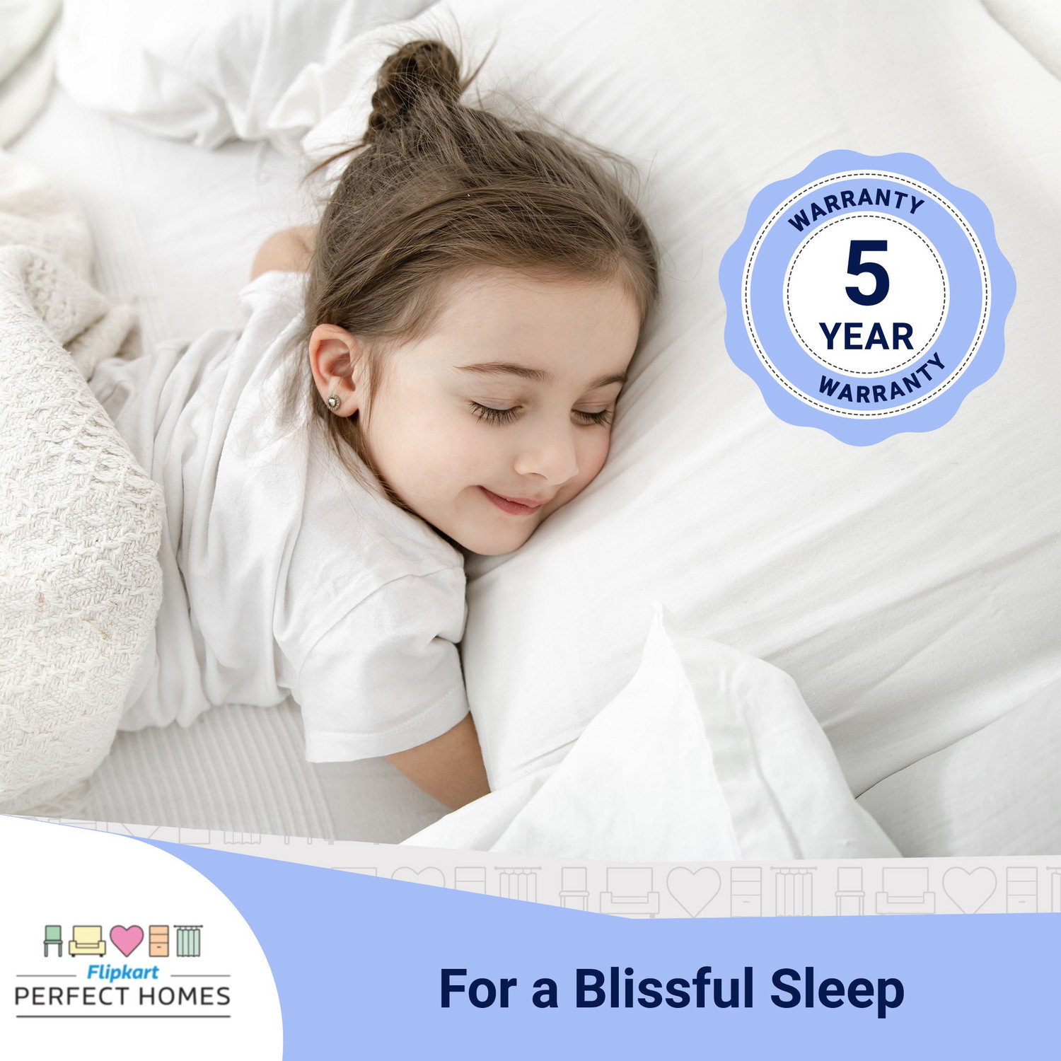 Image of Flipkart Perfect Homes Apollo Orthopedic High Density 5 inch Single Bonded Foam Mattress