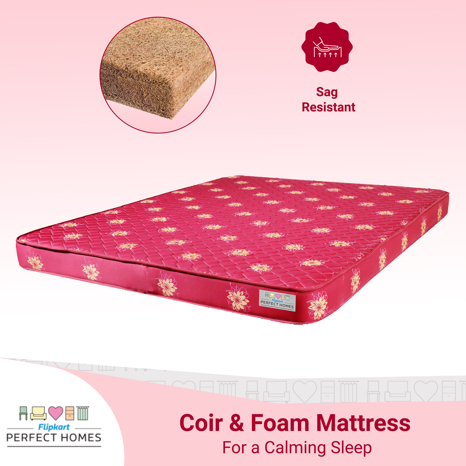 Image of Flipkart Perfect Homes Tysche Orthopedic 4 inch King Coir Mattress