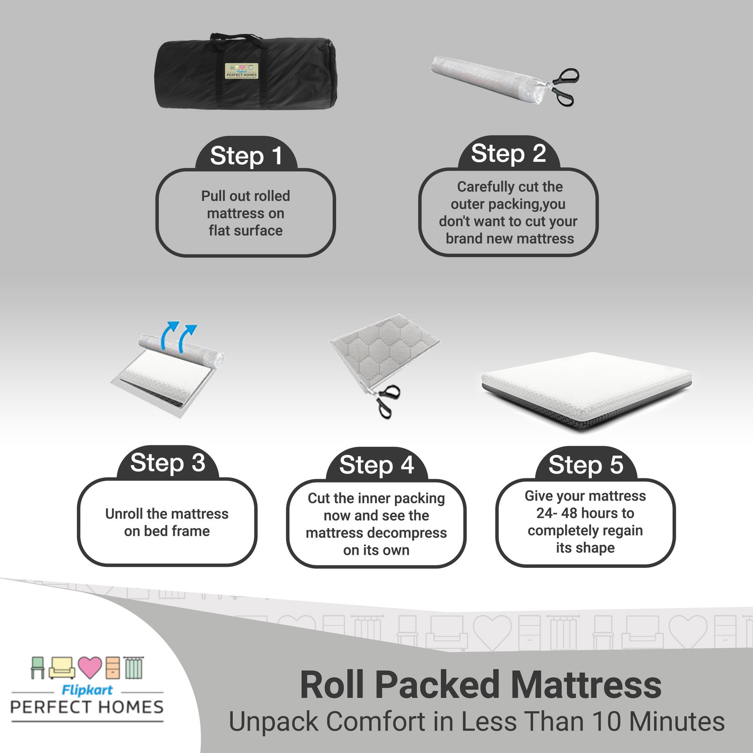 Image of Flipkart Perfect Homes GenNXT Orthopedic Memory 8 inch Single PU Foam Mattress