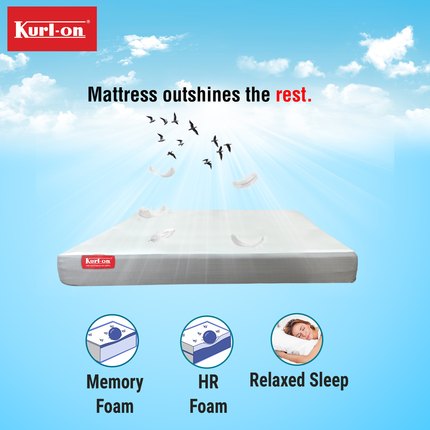 Image of KURLON Ortho, Medium-Firm Support 7 inch Single Memory Foam Mattress