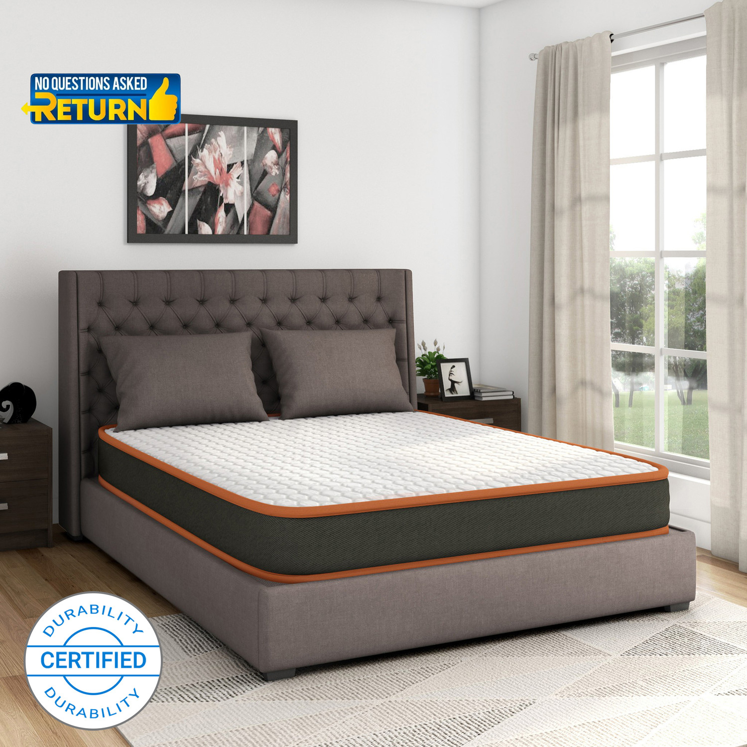 Image of Flipkart Perfect Homes Dual Comfort Hard & Soft 5 inch Queen High Resilience (HR) Foam Mattress