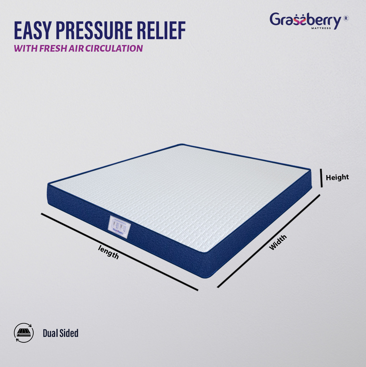 Image of Grassberry Dual Sided Ortho 6 inch Double High Resilience (HR) Foam Mattress
