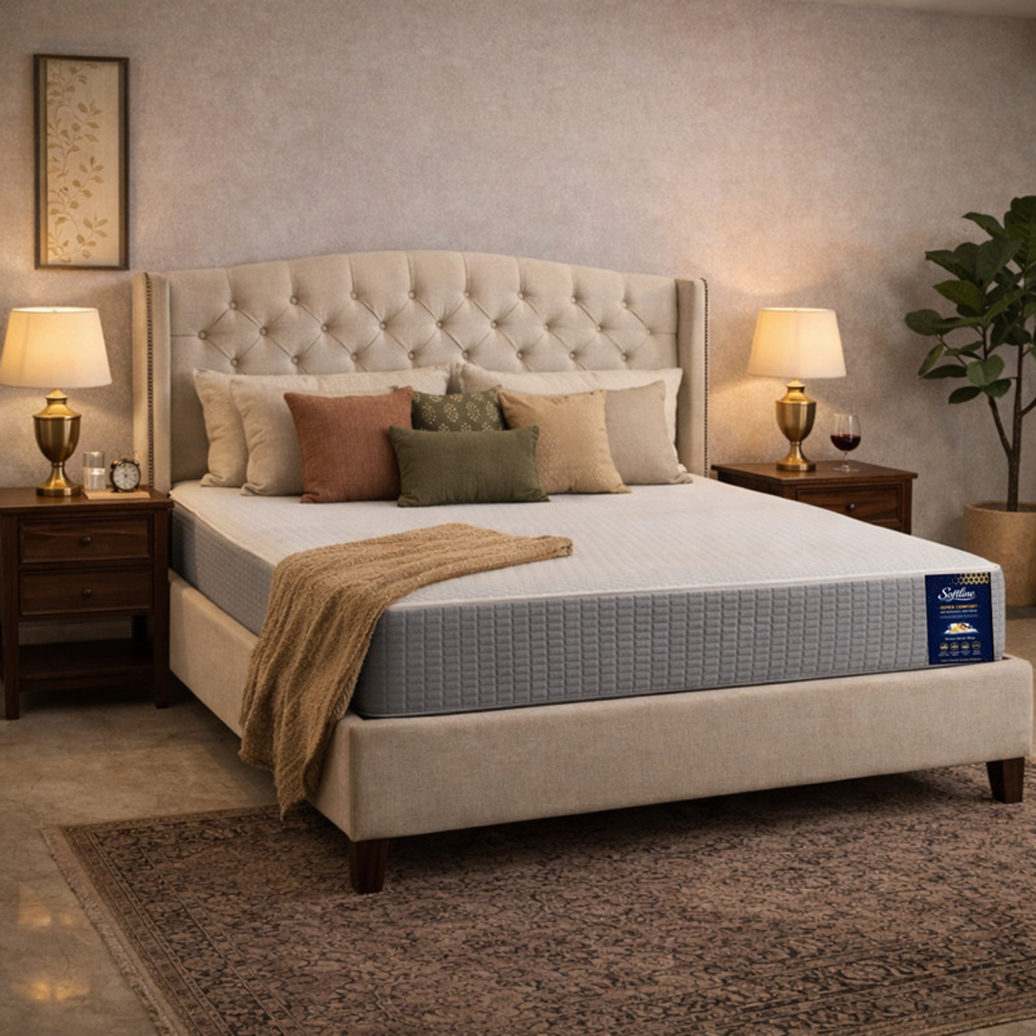 Image of SOFTLINE Hybrid Latex Orthopedic Mattress | Latex Foam Comfort | Spine & Back Support 5 inch Single High Density (HD) Foam Mattress (L x W: 72 inch x 42 inch)