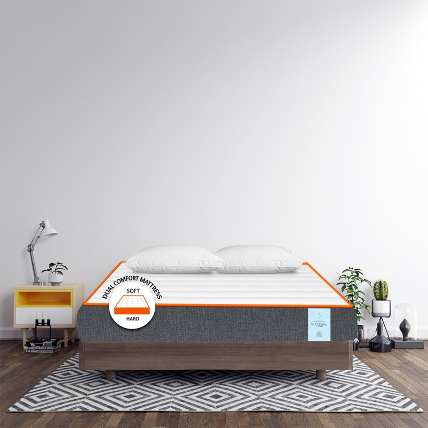 Image of SLEEP SPA DUET Z with SrtX� Technology 6 inch King High Resilience (HR) Foam Mattress