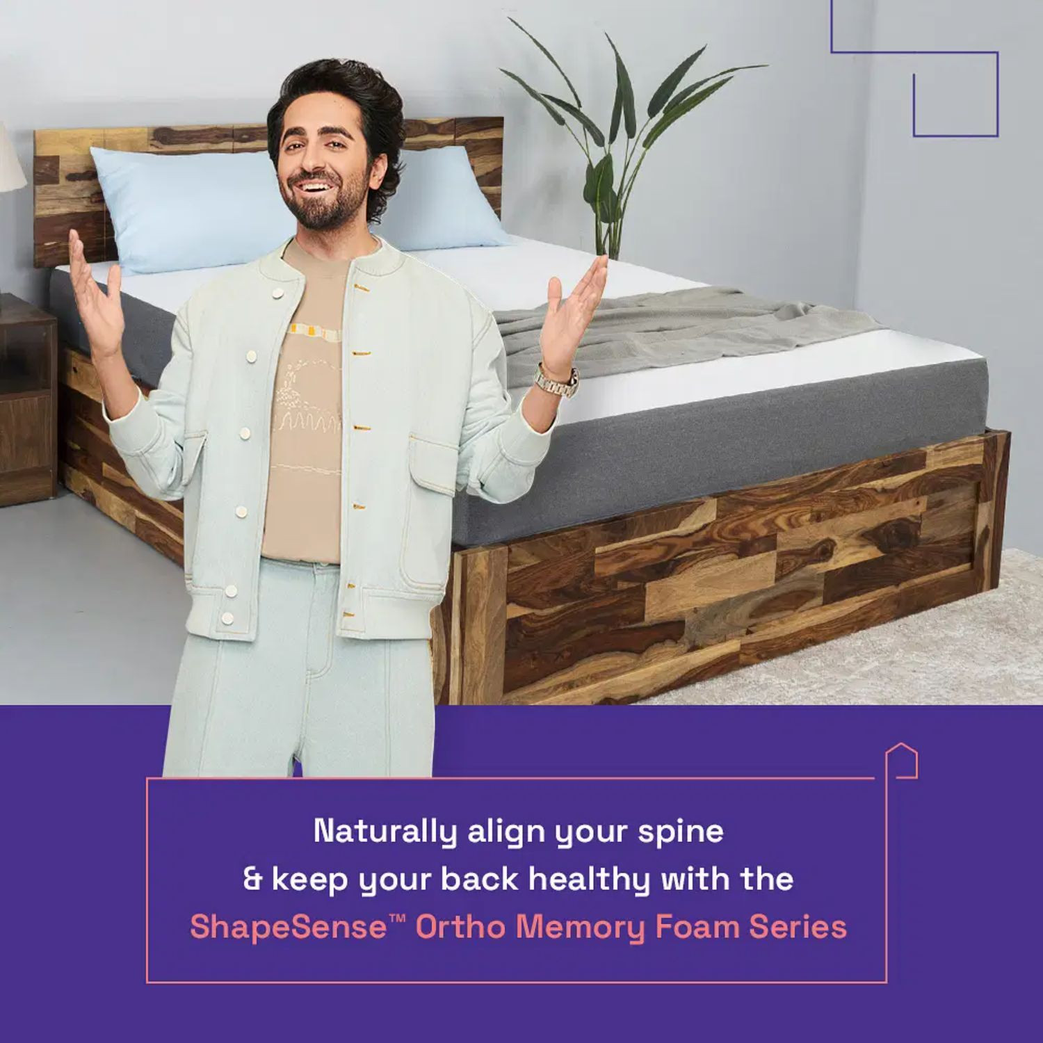 Image of Wakefit ShapeSense Orthopedic Classic Memory Foam 5 inch Single High Resilience (HR) Foam Mattress