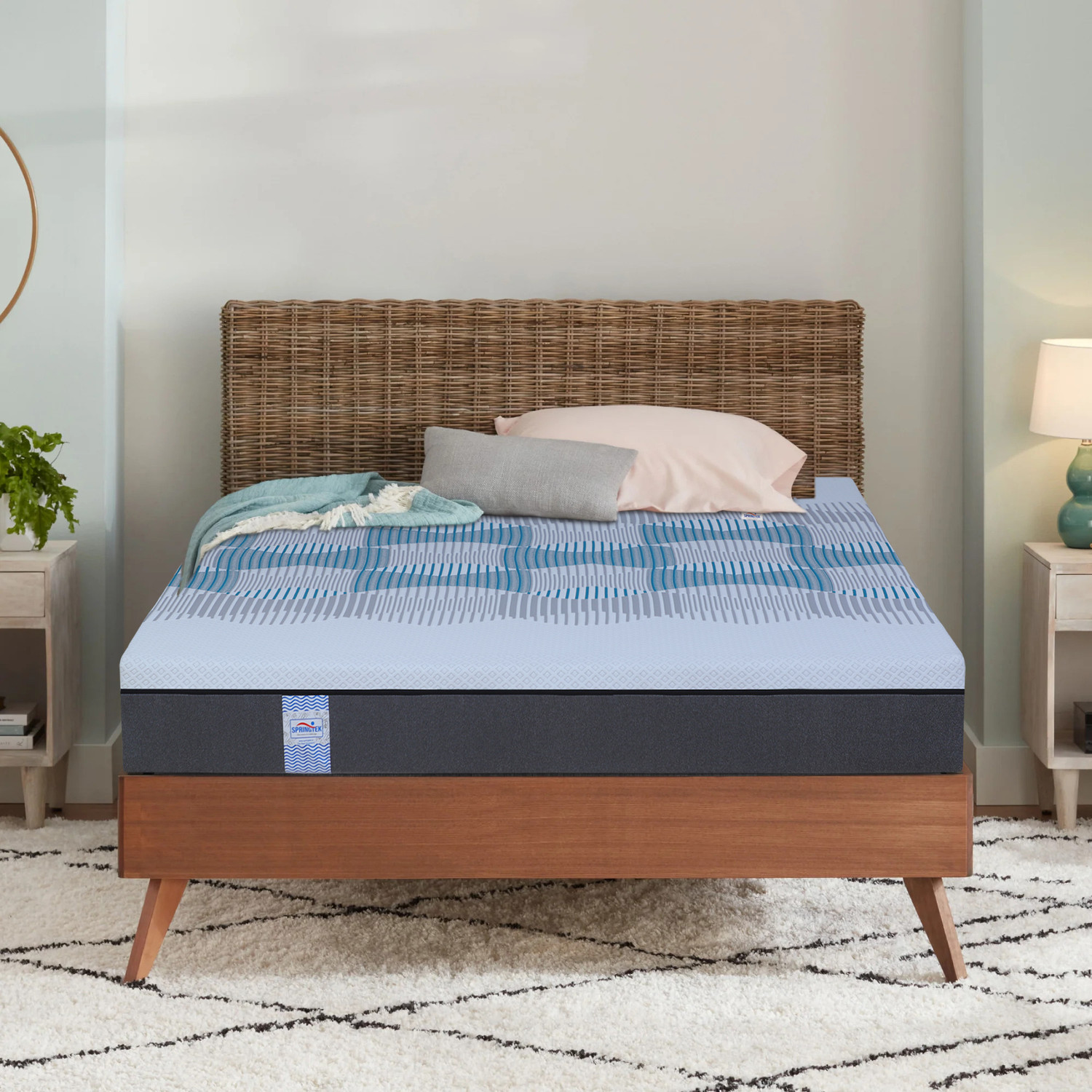 Image of SPRINGTEK Aspire Heat Releasing 4 Layered Memory Orthopedic Grid 6 inch King High Resilience (HR) Foam Mattress