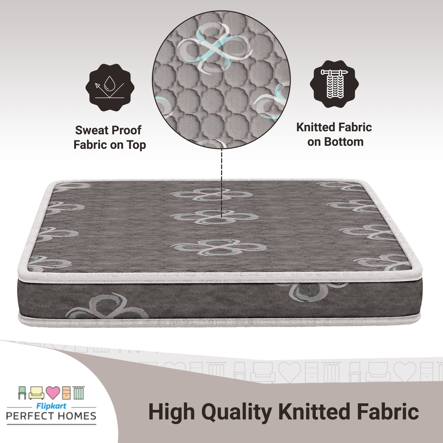 Image of Flipkart Perfect Homes Asteria Dual Comfort 5 inch King PU Foam Mattress