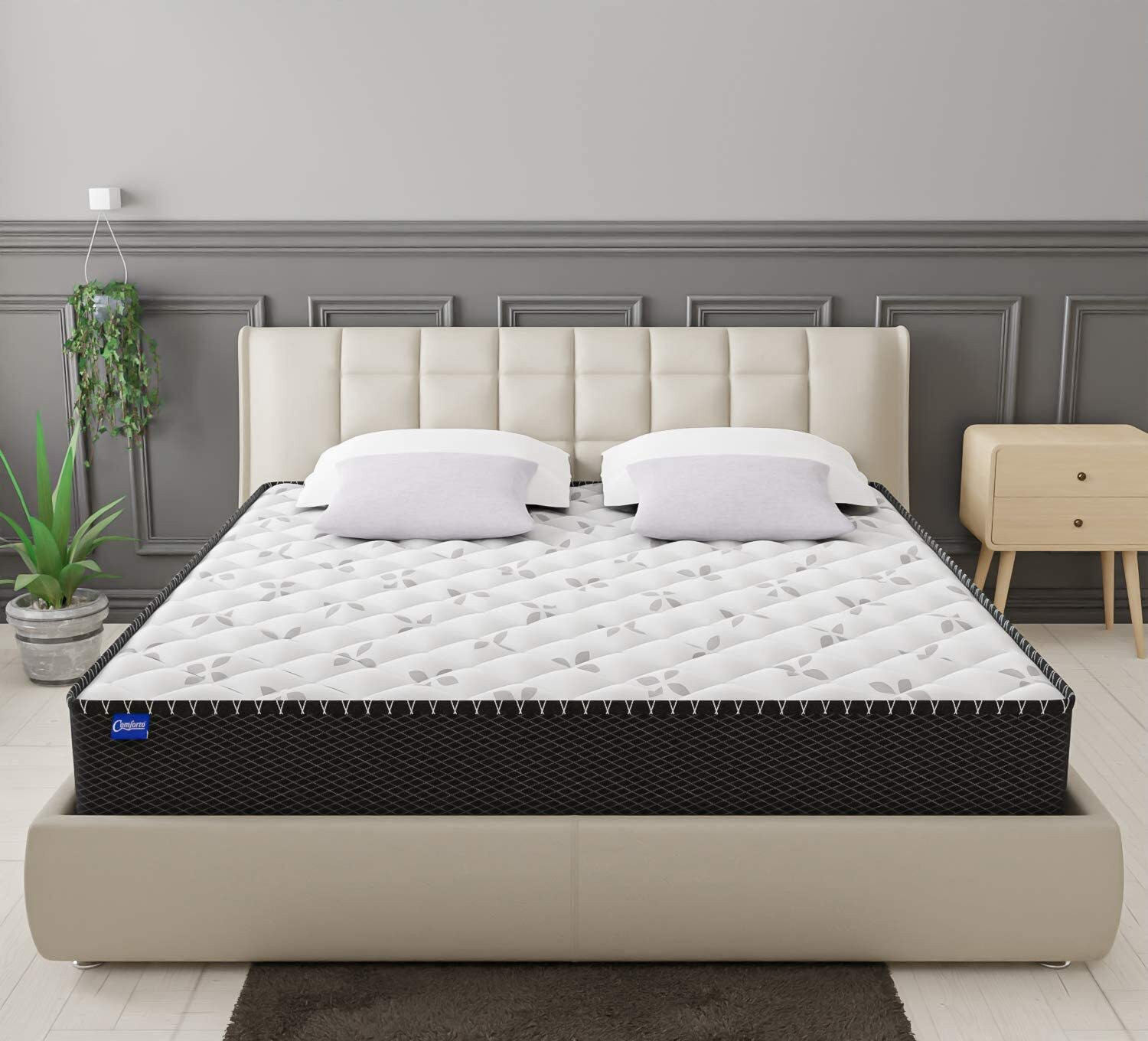 Image of Comforto by Comforto Hybrid | Pocket Spring with Memory Foam 8 Inch 8 inch Double Pocket Spring Mattress (L x W: 78 inch x 48 inch)