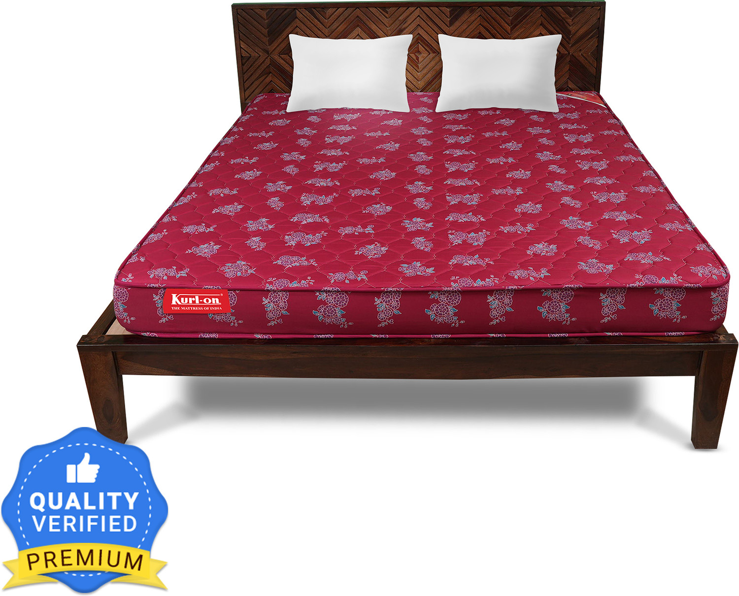 Image of KURLON Rutile, Natural Rubberised Coir Pad, Breathable,Natural Cooling, PU Quilted Top 7 inch Double Coir Mattress