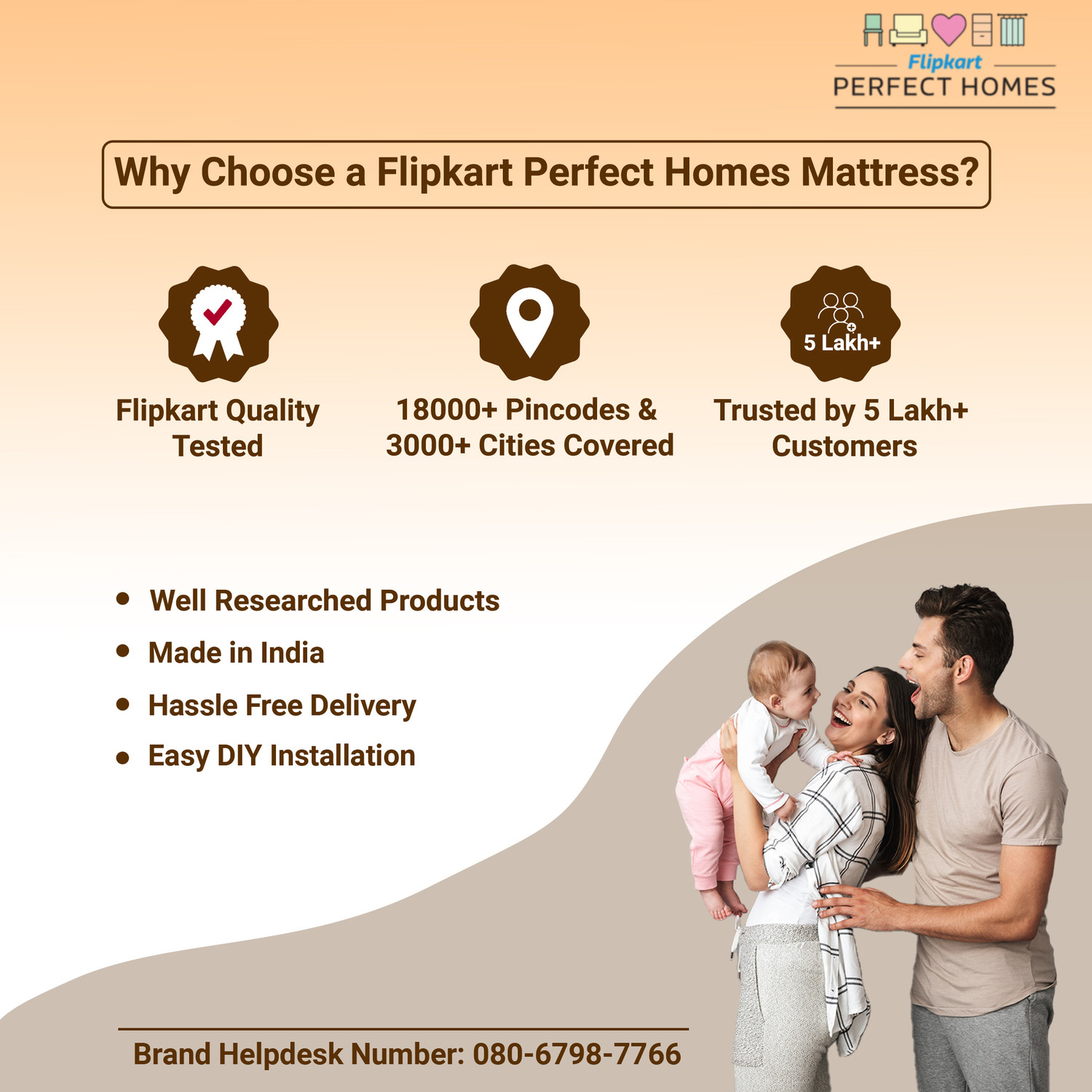 Image of Flipkart Perfect Homes Dual Comfort Hard & Soft 5 inch Queen High Resilience (HR) Foam Mattress