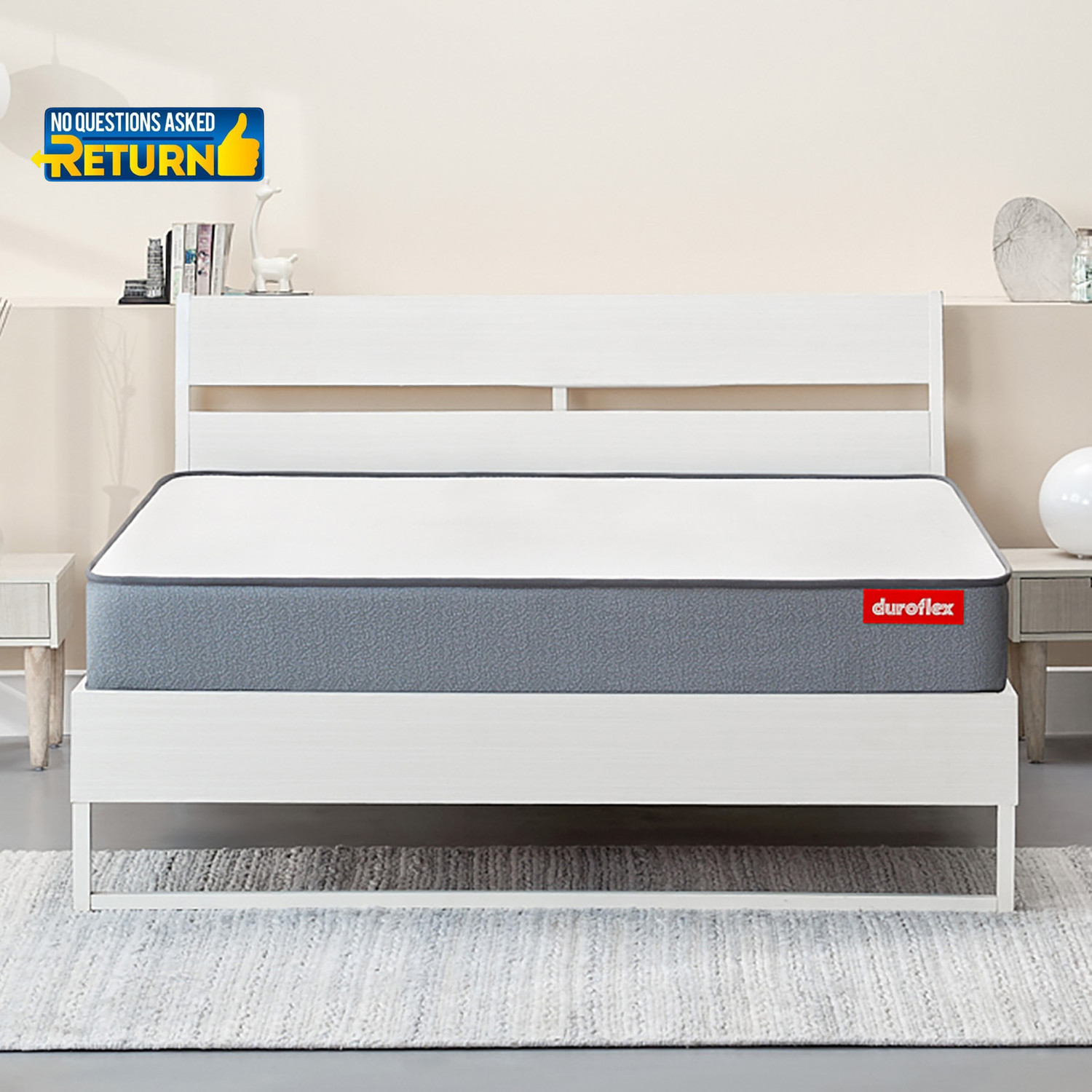 Image of Duroflex Livein Essential Orthopedic, Pressure Relieving Memory Foam, Roll Pack, 6 inch Double High Resilience (HR) Foam Mattress