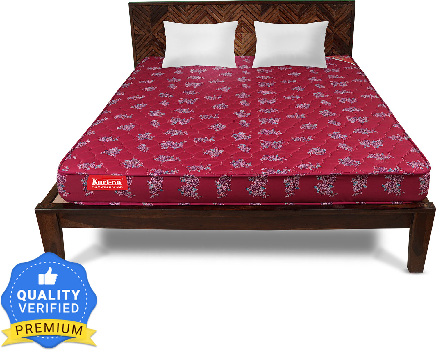 Image of KURLON Rutile, Natural Rubberised Coir Pad, Breathable,Natural Cooling, PU Quilted Top 5 inch Queen Coir Mattress