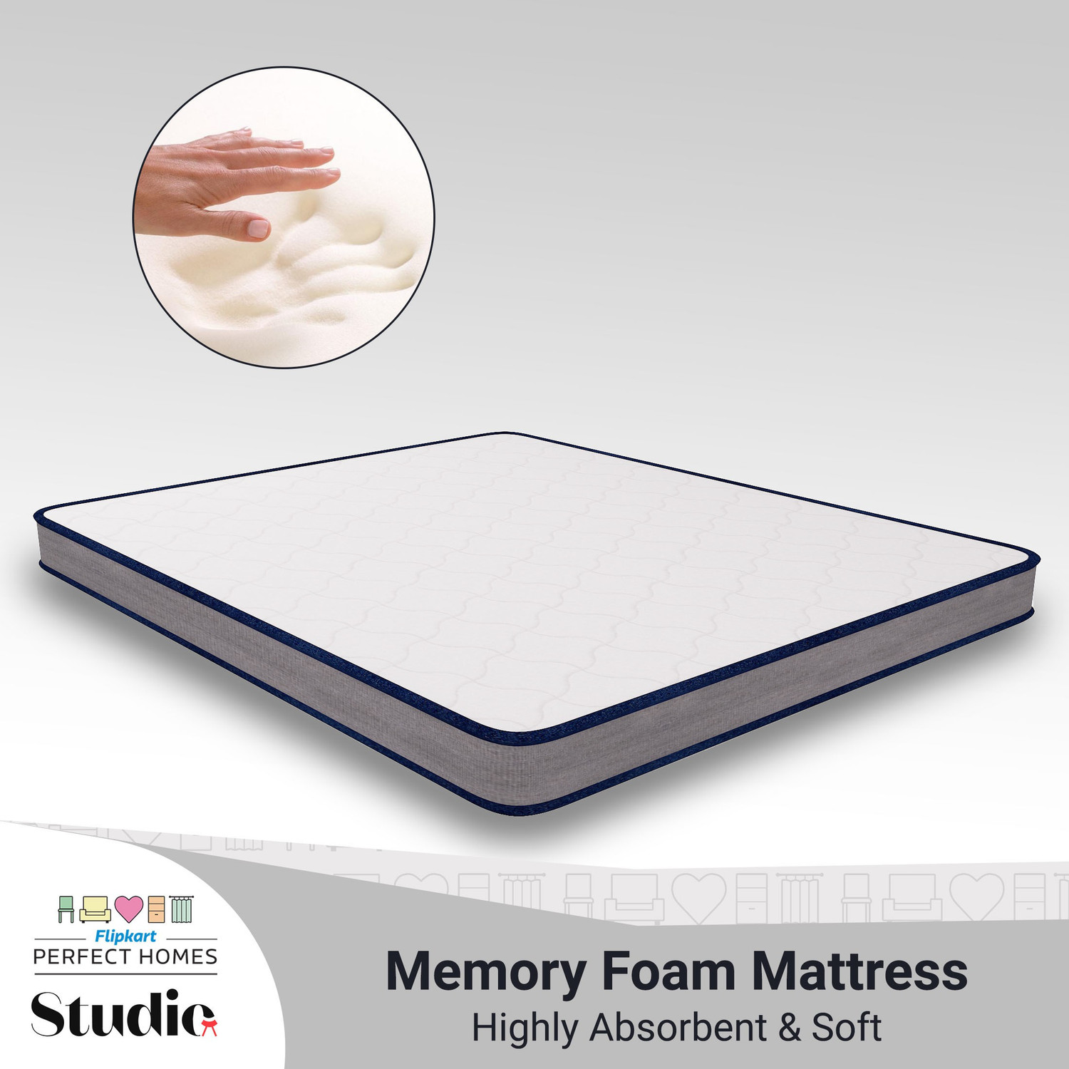 Image of Flipkart Perfect Homes Studio Dejen Orthopedic Dual Comfort 6 inch Single Memory Foam Mattress