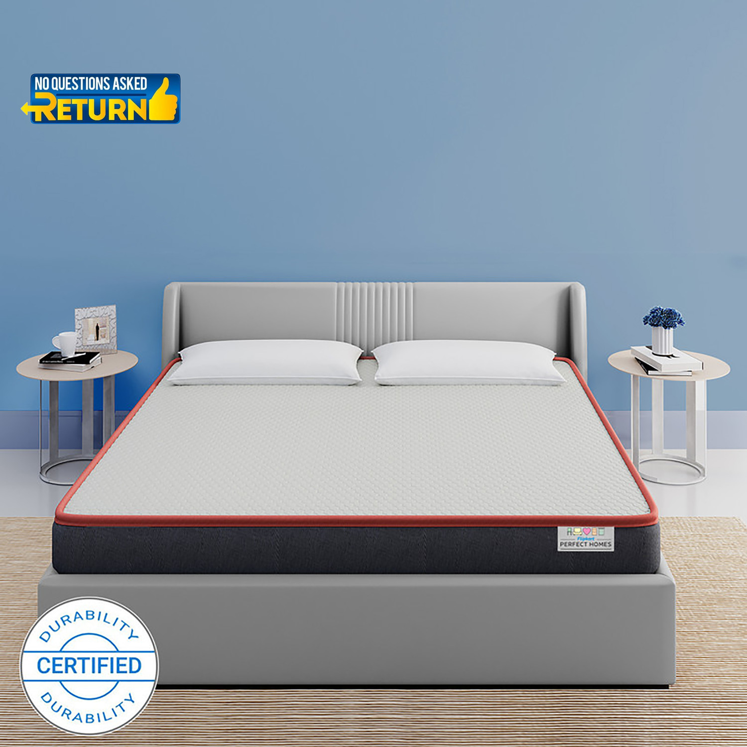 Image of Flipkart Perfect Homes Dual Comfort Hard & Soft 8 inch King High Resilience (HR) Foam Mattress