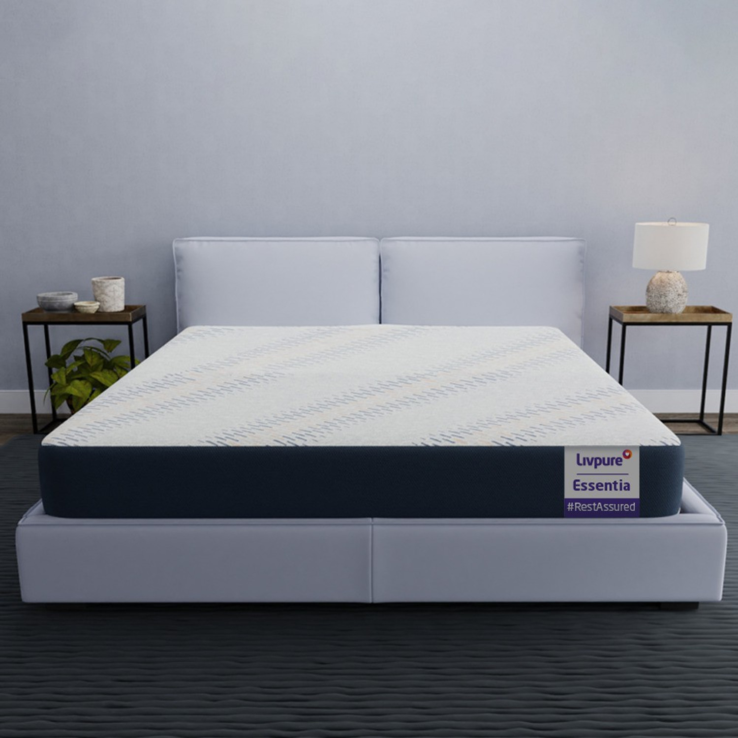 Image of Livpure Smart ESSENTIA Pure Foam Advance Lumbar Support with Dow ComfortScience 4 inch Queen High Resilience (HR) Foam Mattress