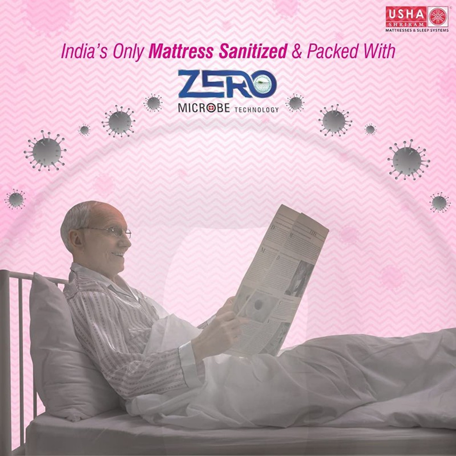 Image of USHA SHRIRAM 7-Zone Dual-Hard and Soft 4 inch Single High Resilience (HR) Foam Mattress