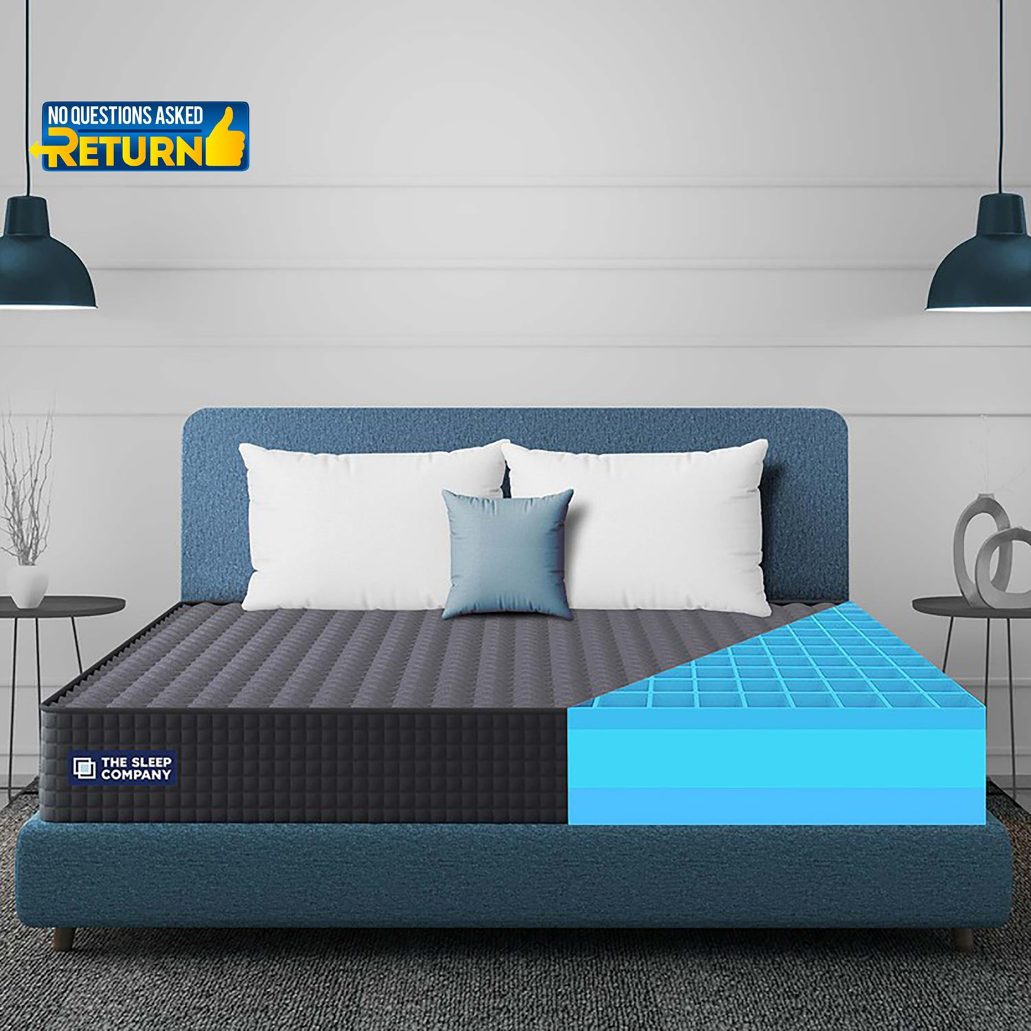 Image of The Sleep Company SmartGRID Orthopedic Pro Scientifically Proven 5 Zone Orthopedic Support 10 inch Single High Density (HD) Foam Mattress