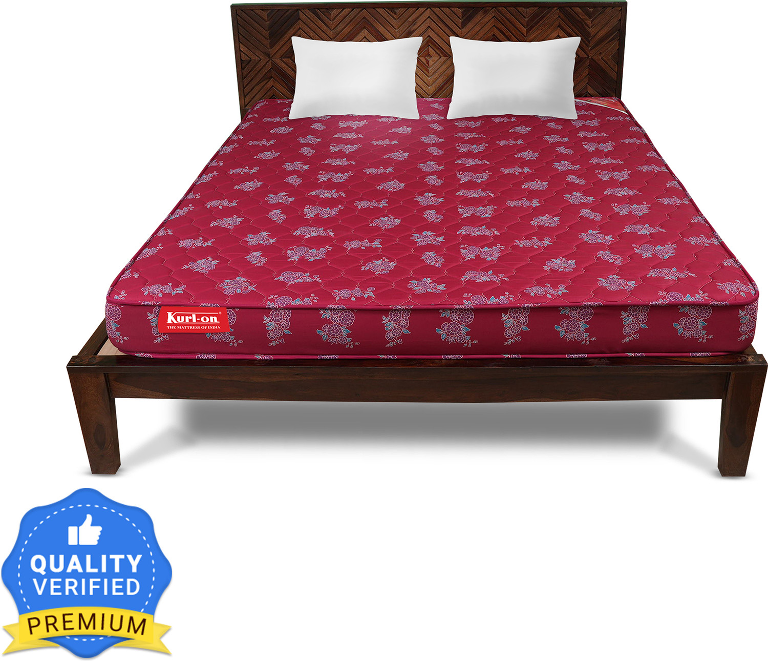 Image of KURLON Rutile, Natural Rubberised Coir Pad, Breathable,Natural Cooling, PU Quilted Top 7 inch Double Coir Mattress