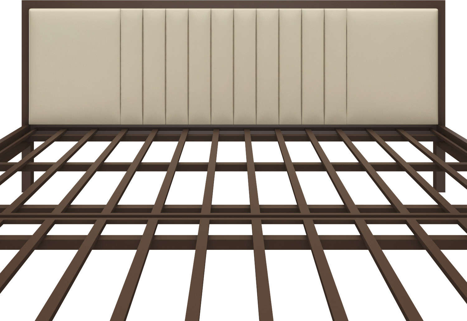 Image of homdec Venus Metal King Bed, 208 cm x 190 cm (6.82 ft x 6.23 ft) (Finish Color - Brown, Delivery Condition - DIY(Do-It-Yourself))